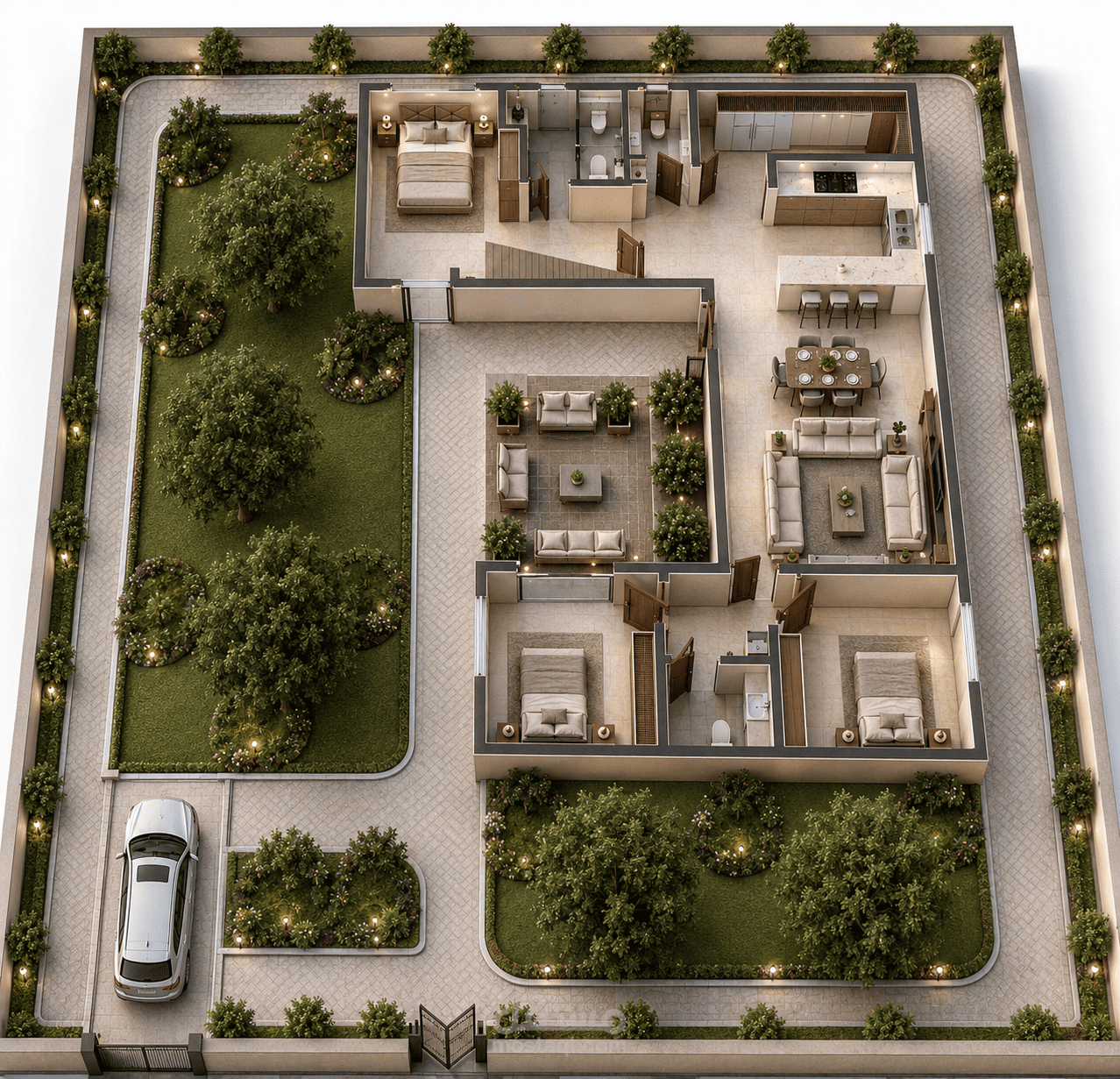 تصميم معمارى  لاستراحة دور واحد