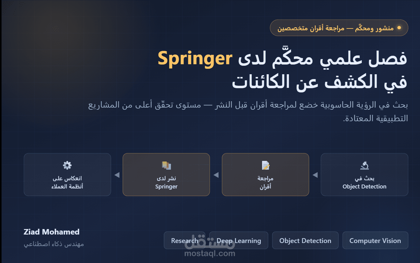 فصل علمي محكَّم منشور لدى Springer — الكشف عن الكائنات بالرؤية الحاسوبية