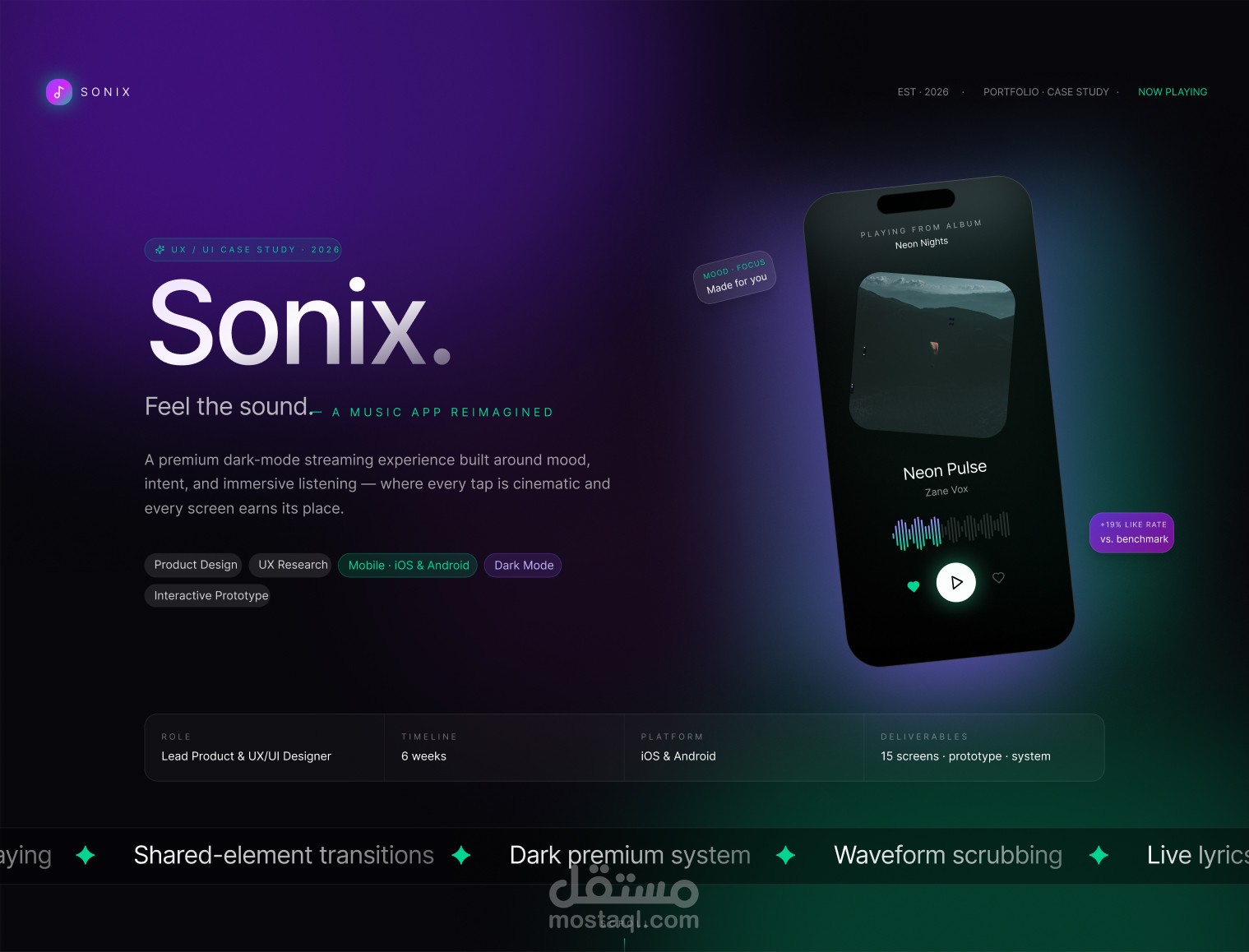SONIX – دراسة حالة منصة موسيقى
