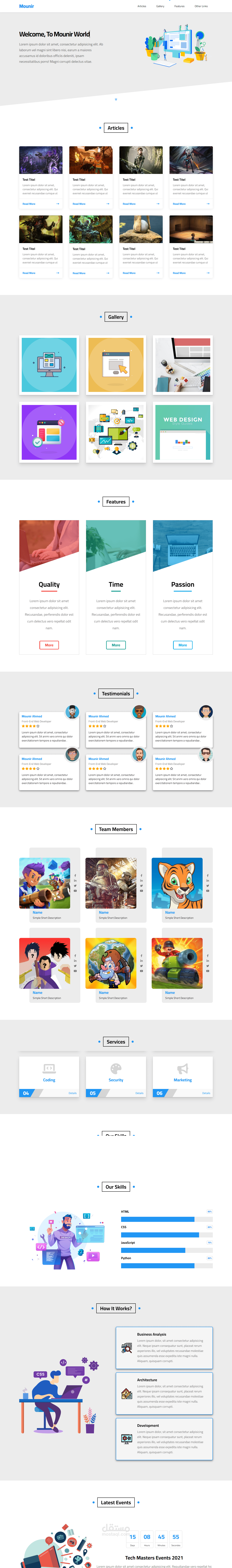 Pure HTML & CSS Template One