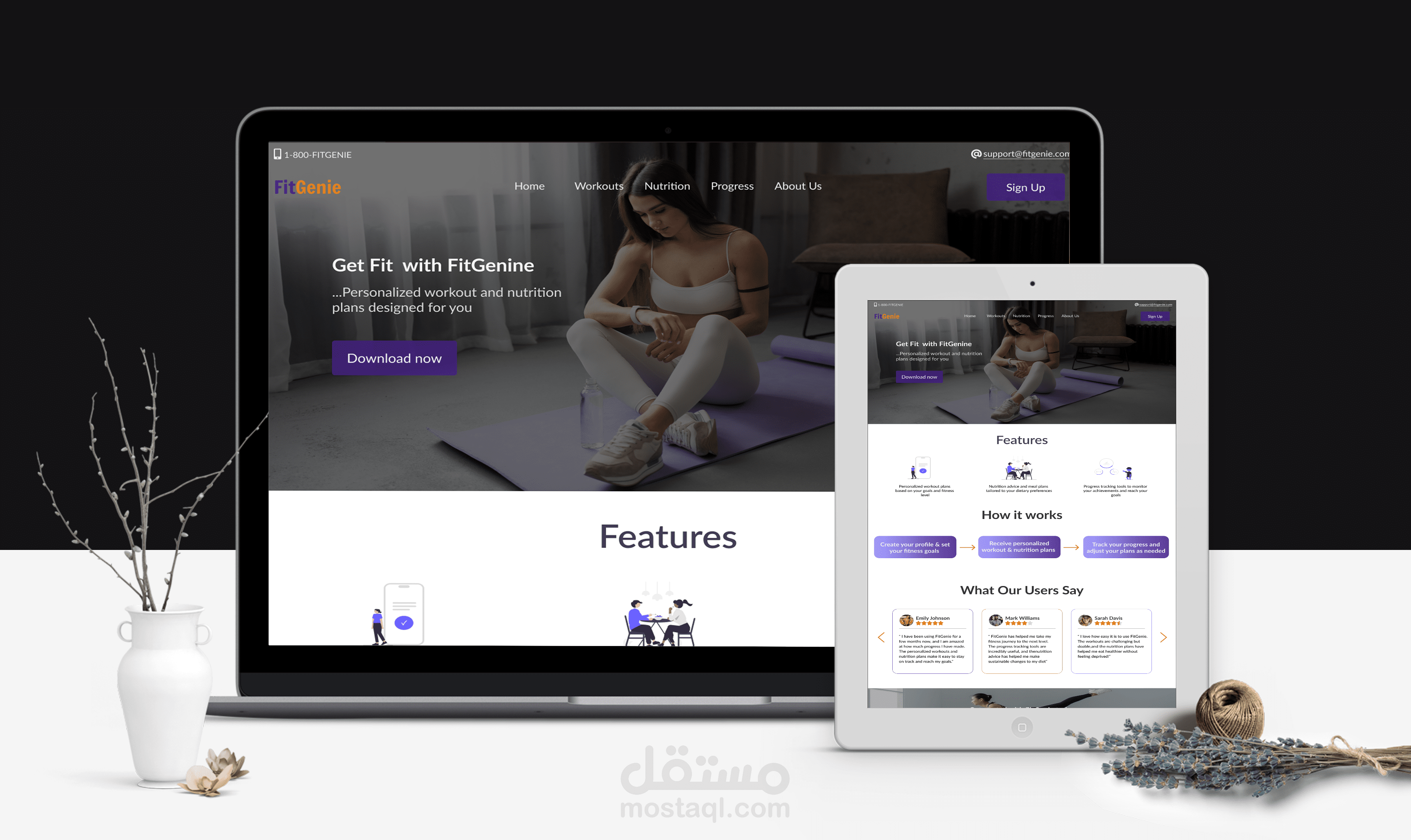 تصميم موقع تعريفي لمركز مختص باللياقة البدنية (Landing Page)