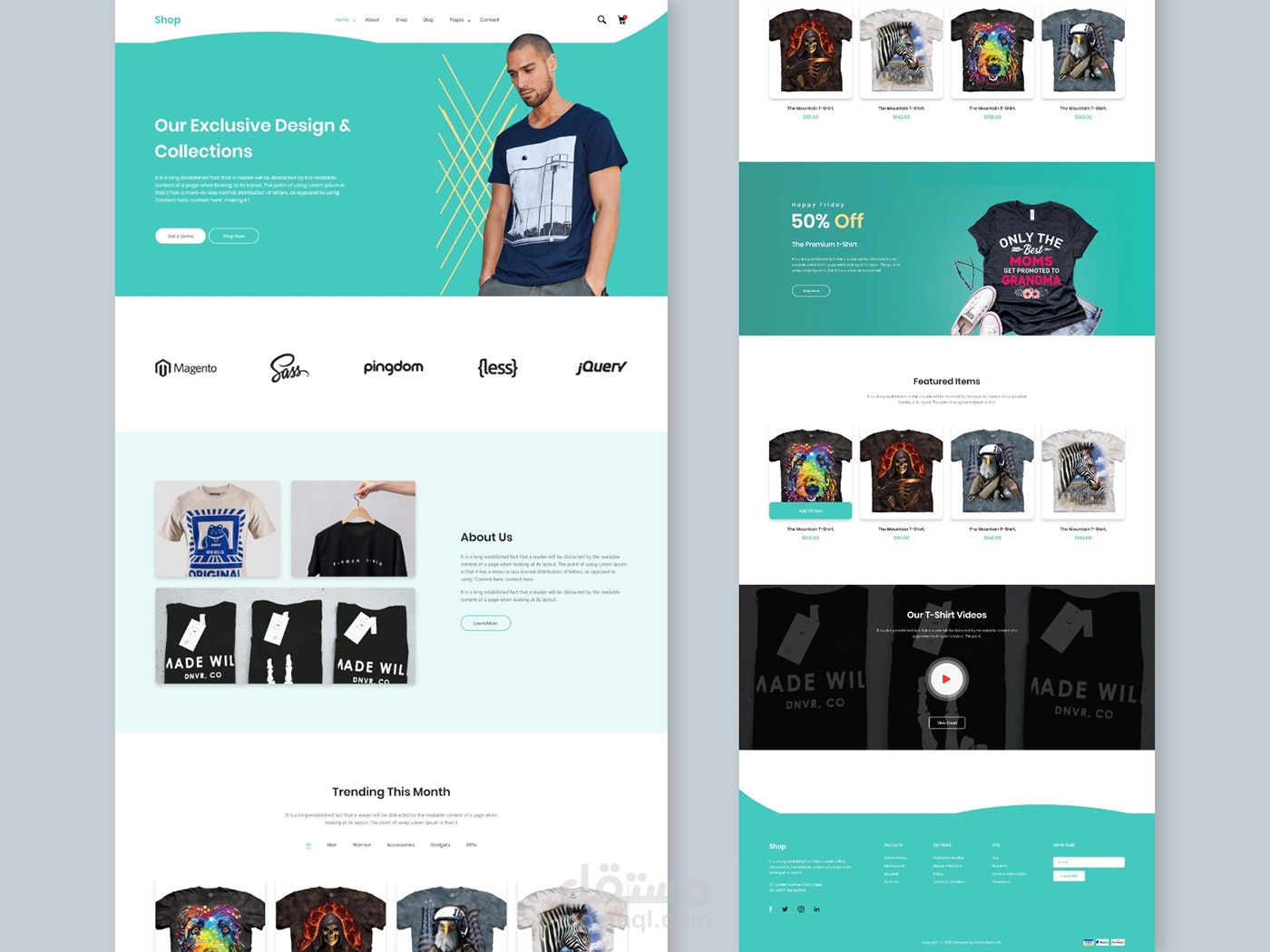 T-shirt landing page