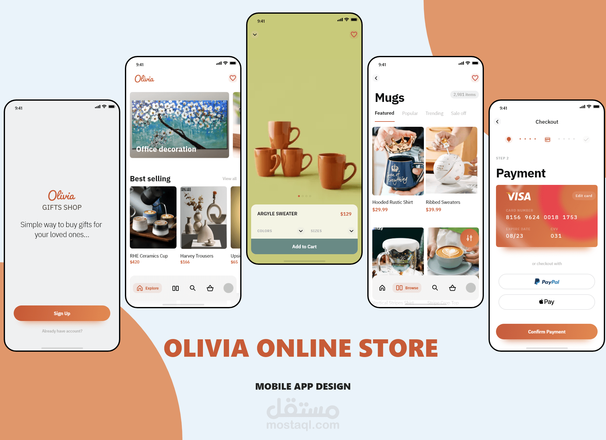 Olivia-متجر الكتروني-mobile App