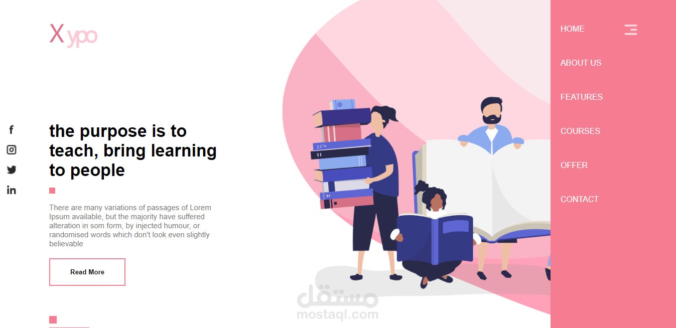 تصميم موقع الكتروني متجاوب لمؤسسة تعليمية