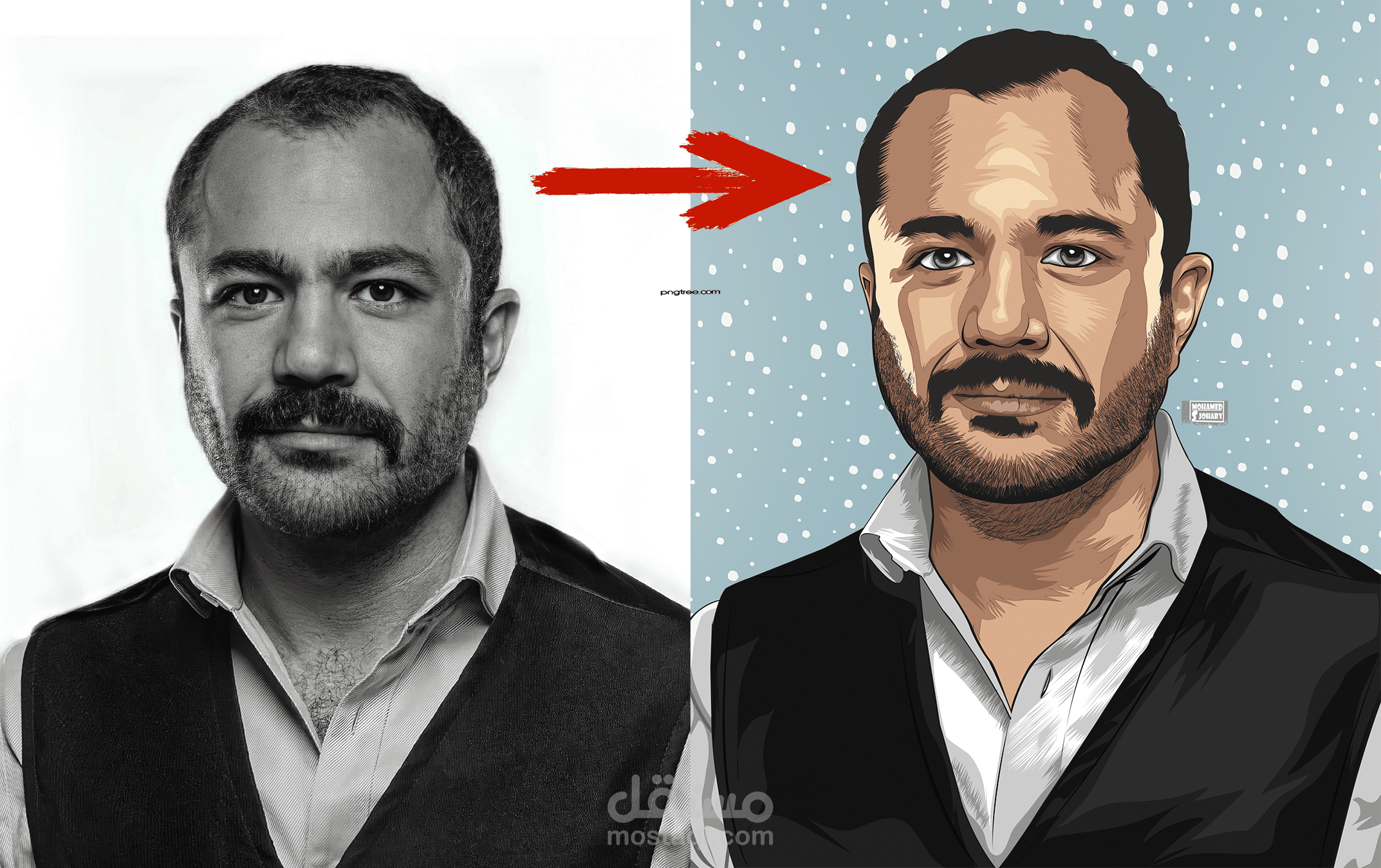 تحويل الصور العادية لرسومات بأسلوب "الفيكتور أرت "