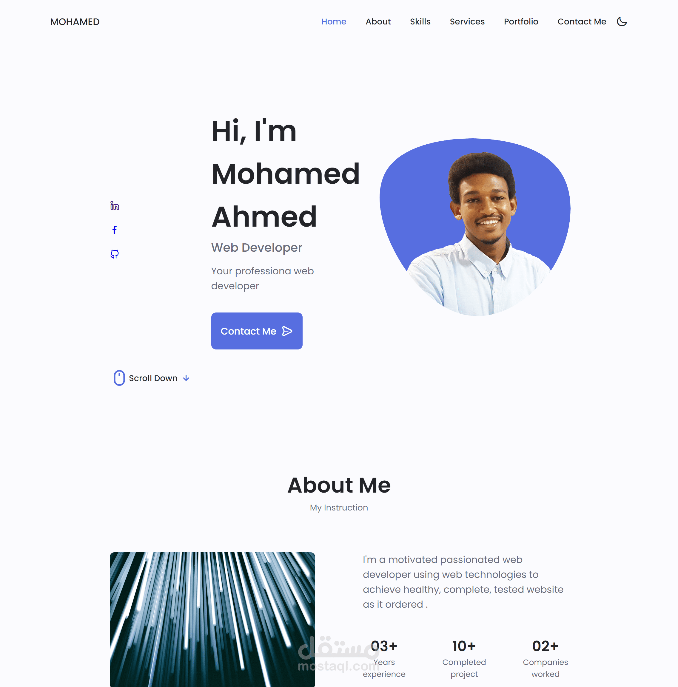 صفحتي الشخصية (portfolio)