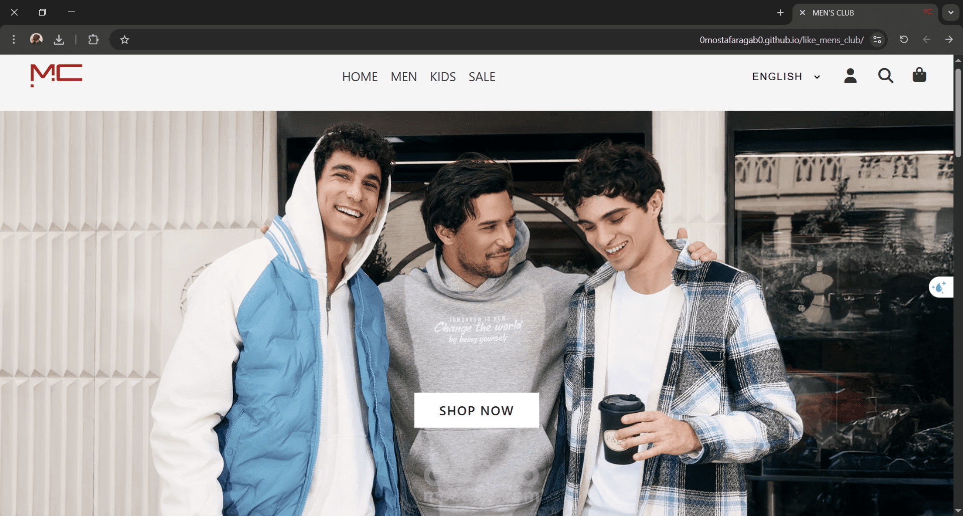 موقع لمتجر ملابس يشبه mens club