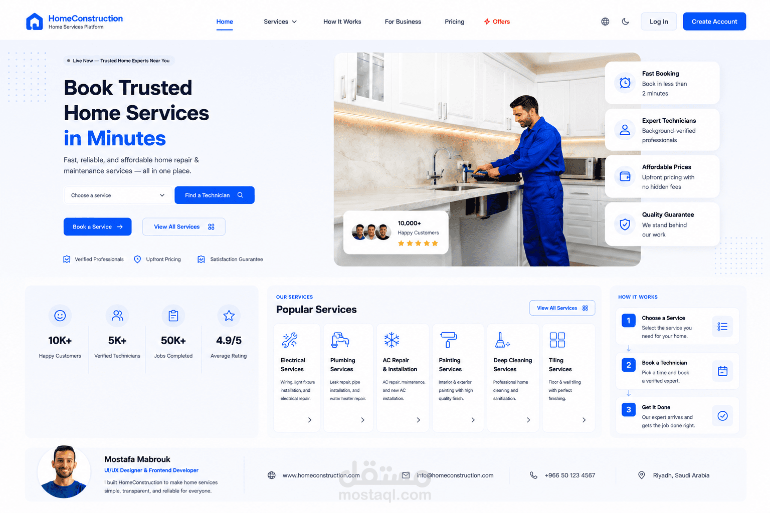 HomeConstruction — Home Services Platform