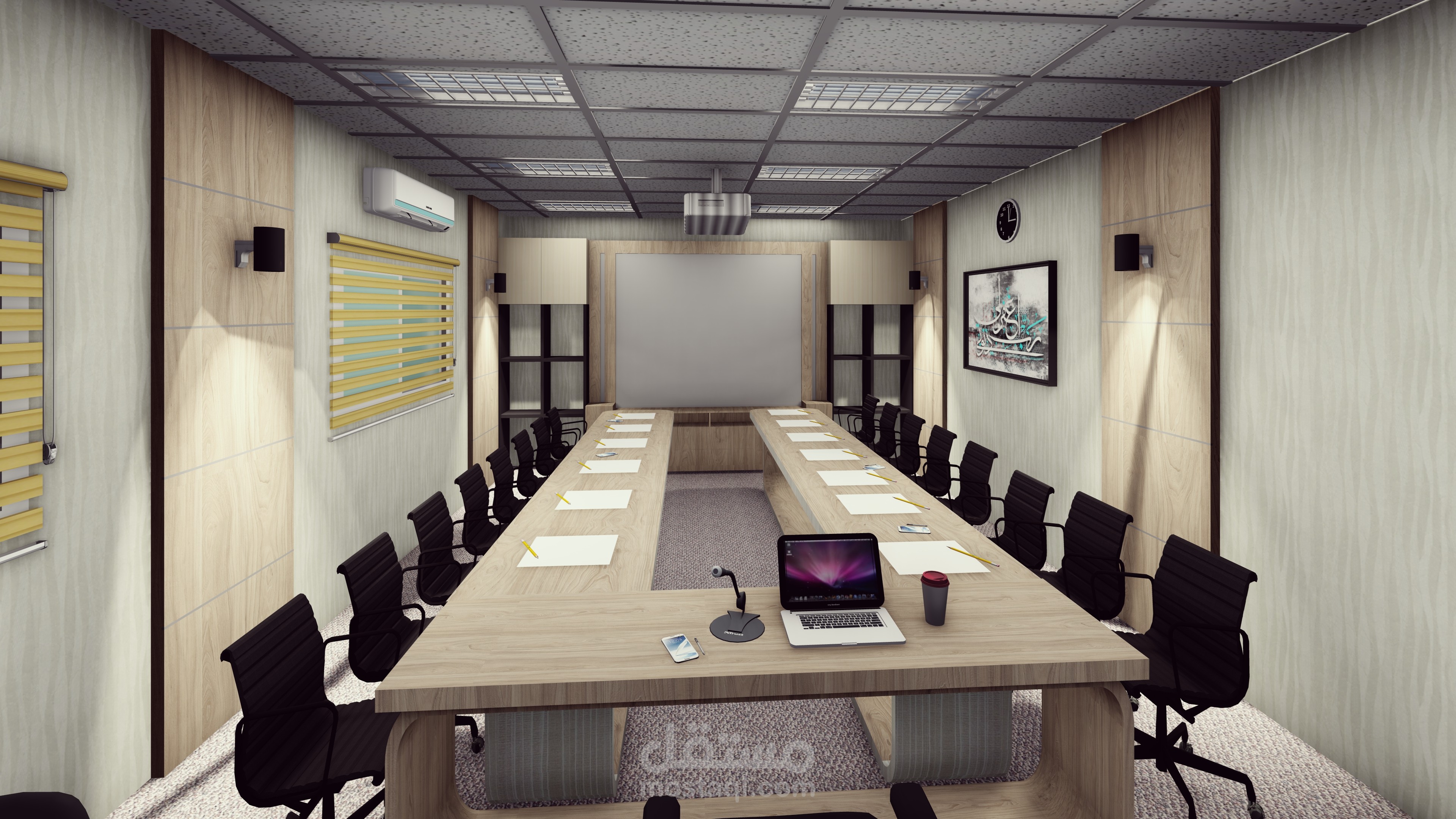 تصميم داخلي لغرفة اجتماعات