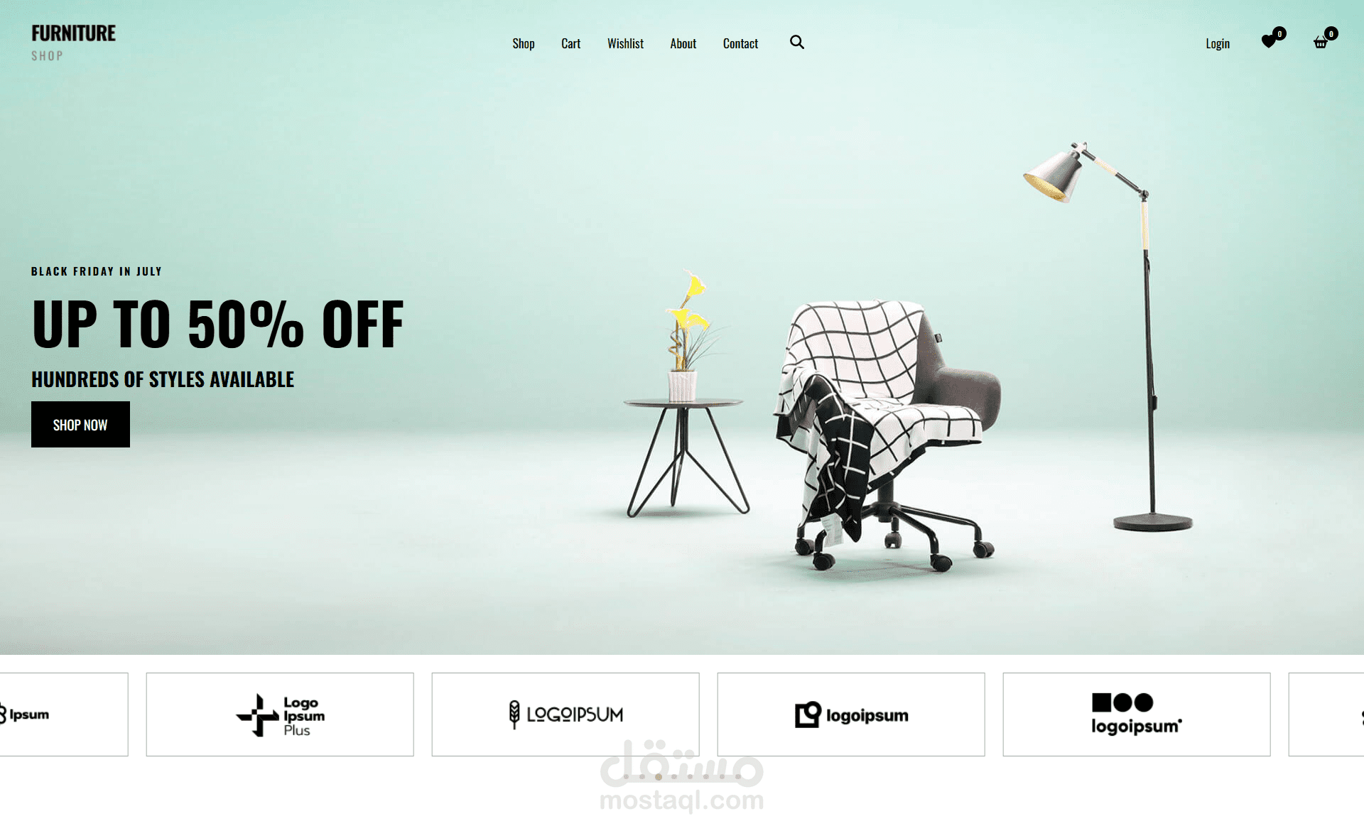 متجر أثاث مودرن متكامل | Furniture Store - Pure JS & CSS