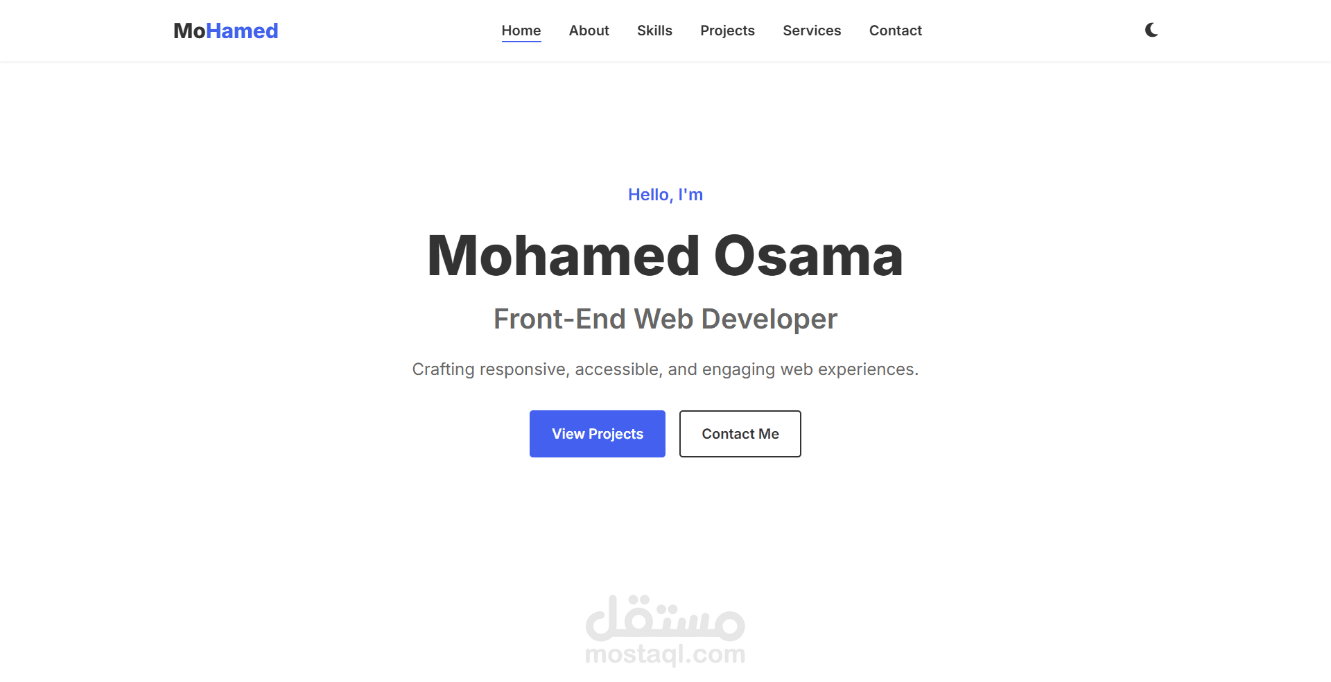 تطوير معرض أعمال شخصي (Portfolio) احترافي ومتجاوب بالكامل.