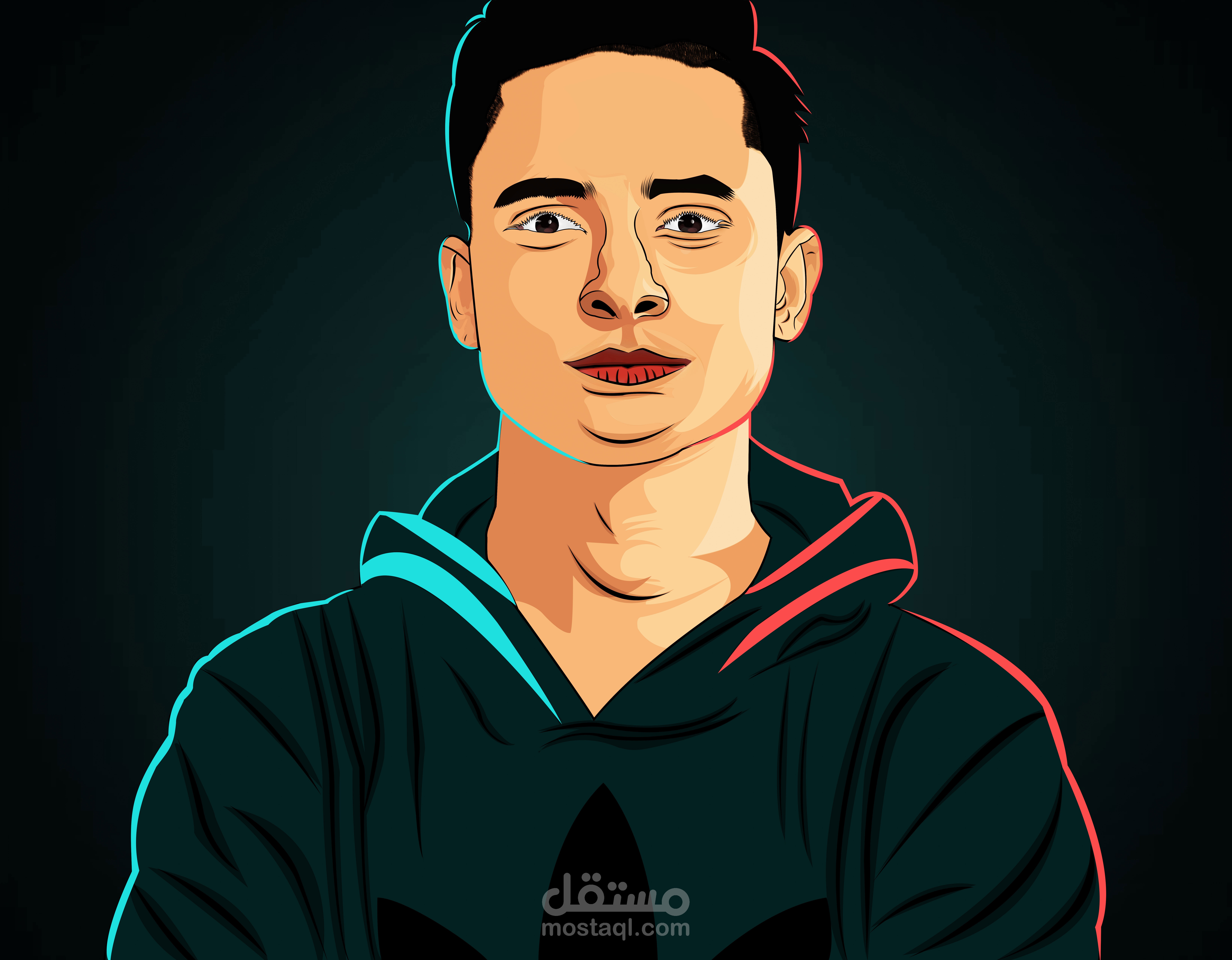 مشروع رسم فيكتور باستخدام برنامج Adobe photoshop