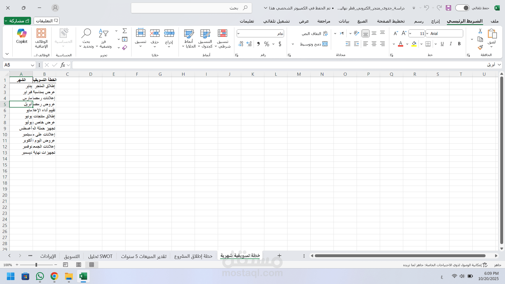 خطة تسويق متقنة