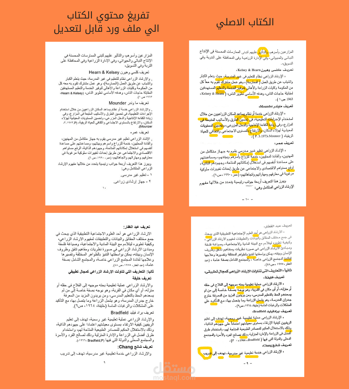 تفريغ لبعض صفحات كتاب من صور إلي ملف ورد بتنسيق الكتاب الأصلي