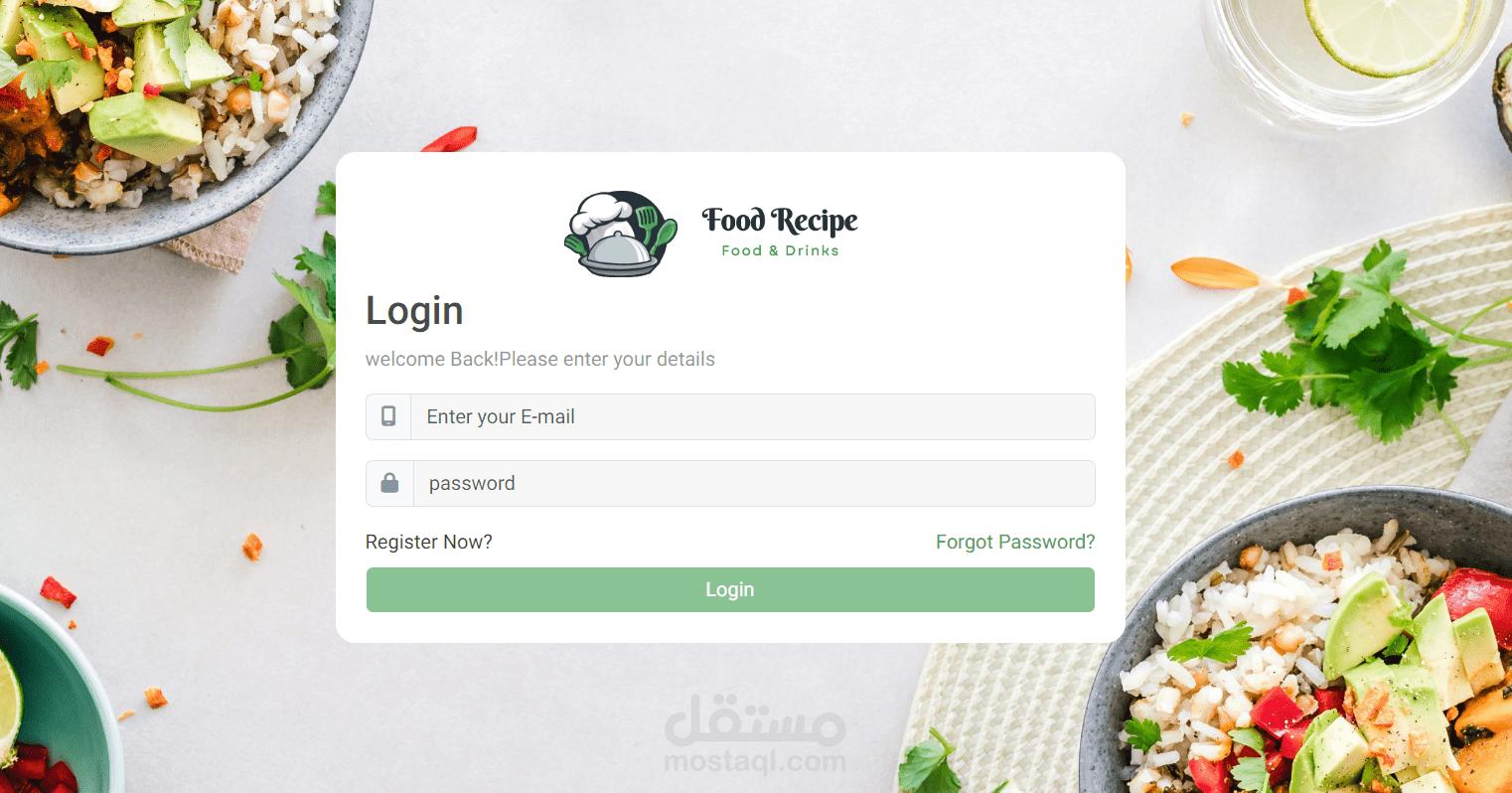 تطبيق (Food Recipe)! يمثل هذا المشروع التفاني والعمل الجاد وروح التعاون لفريقنا الموهوب.