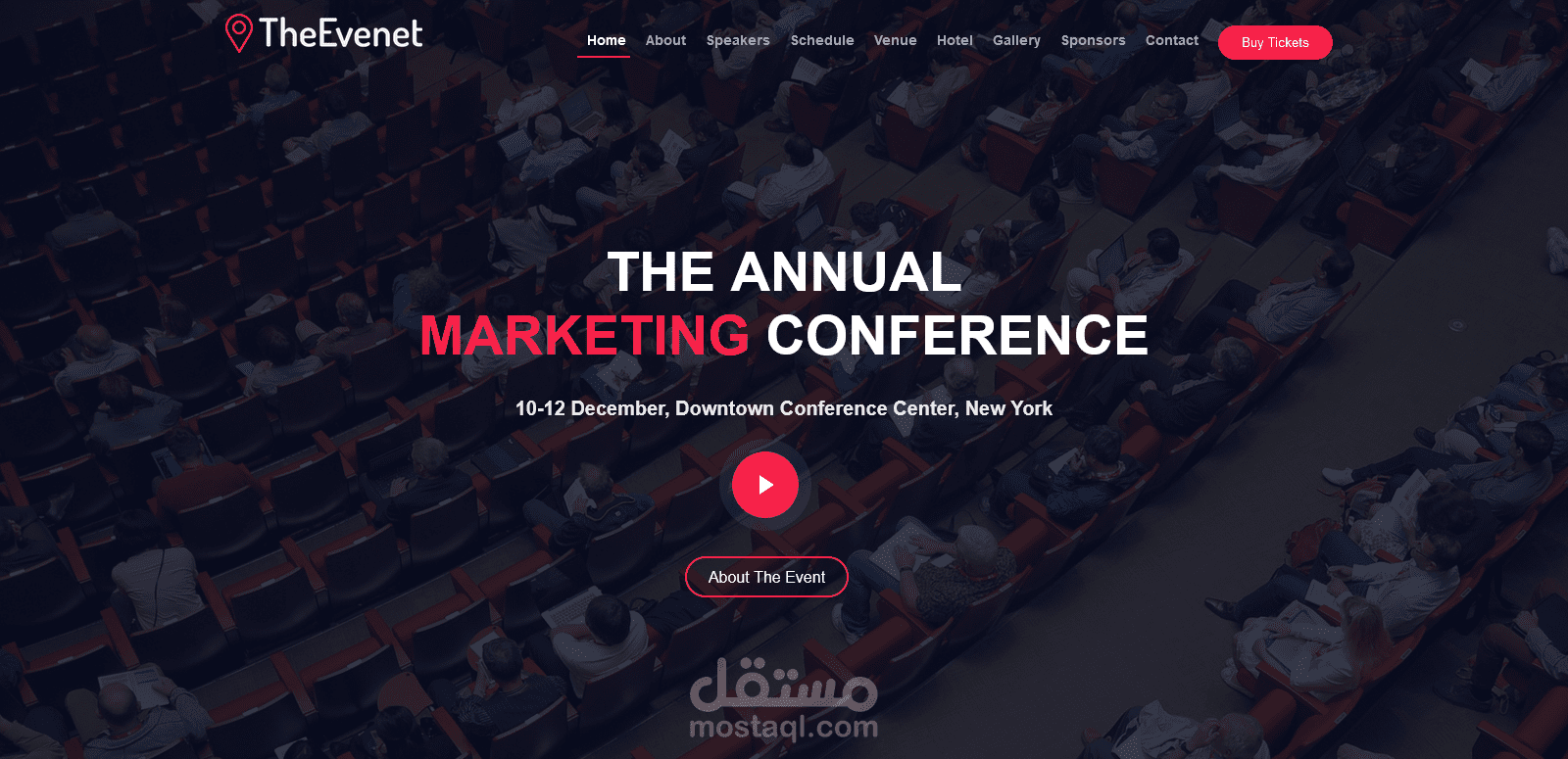 Event landing page