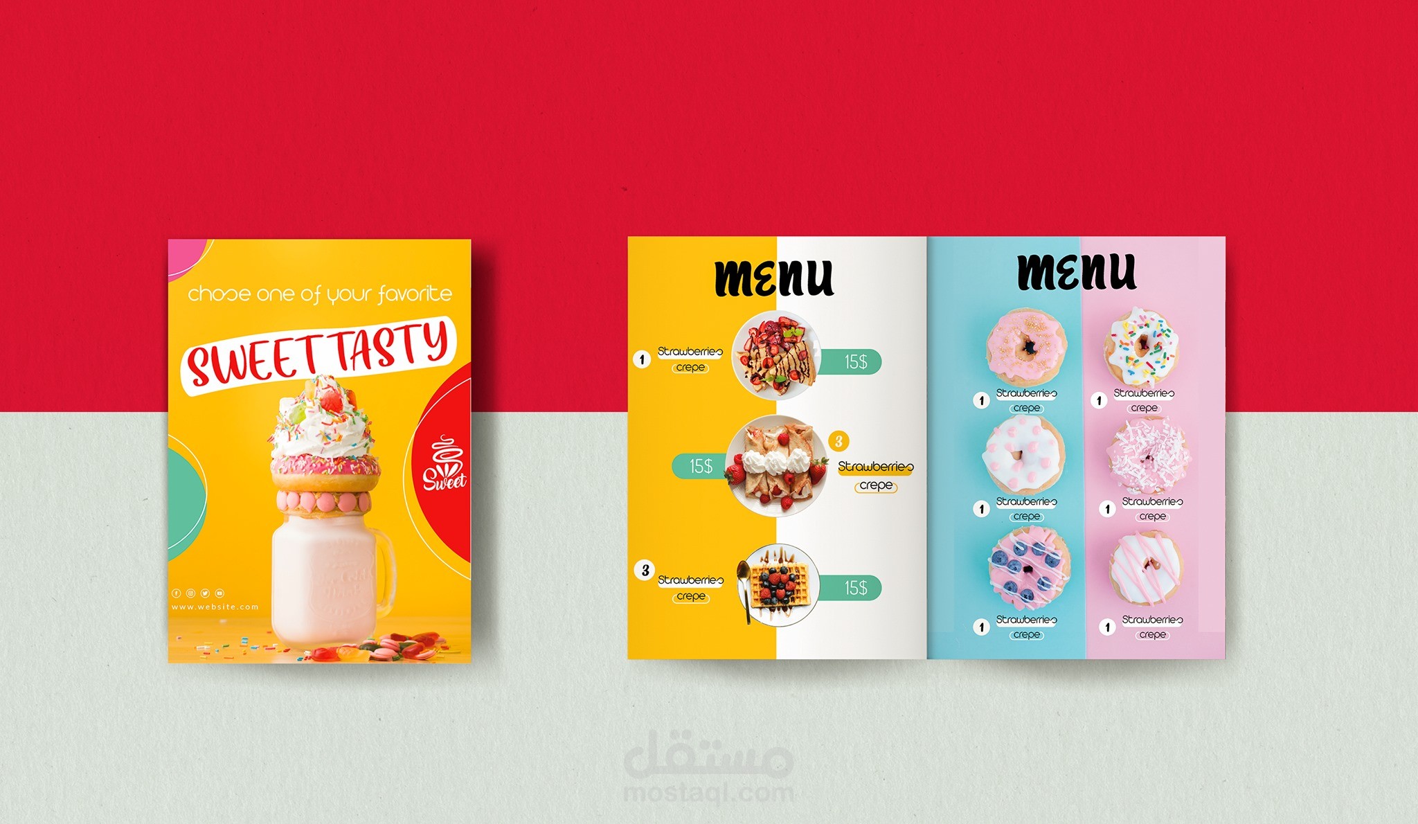 تصميم Menu لمتجر حلويات