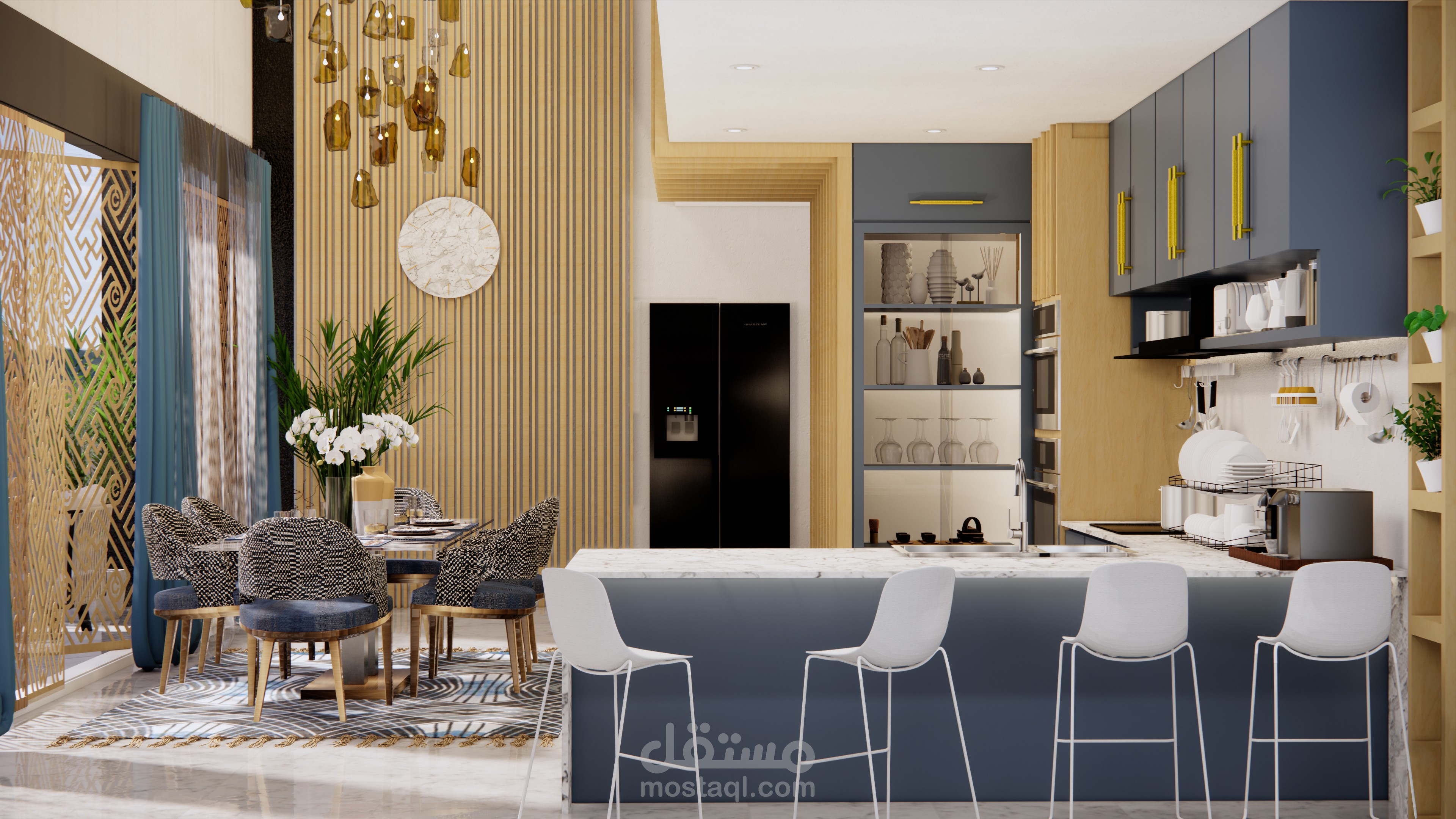 مطبخ مفتوح | تصميم . رفع موديل 3D . رندر