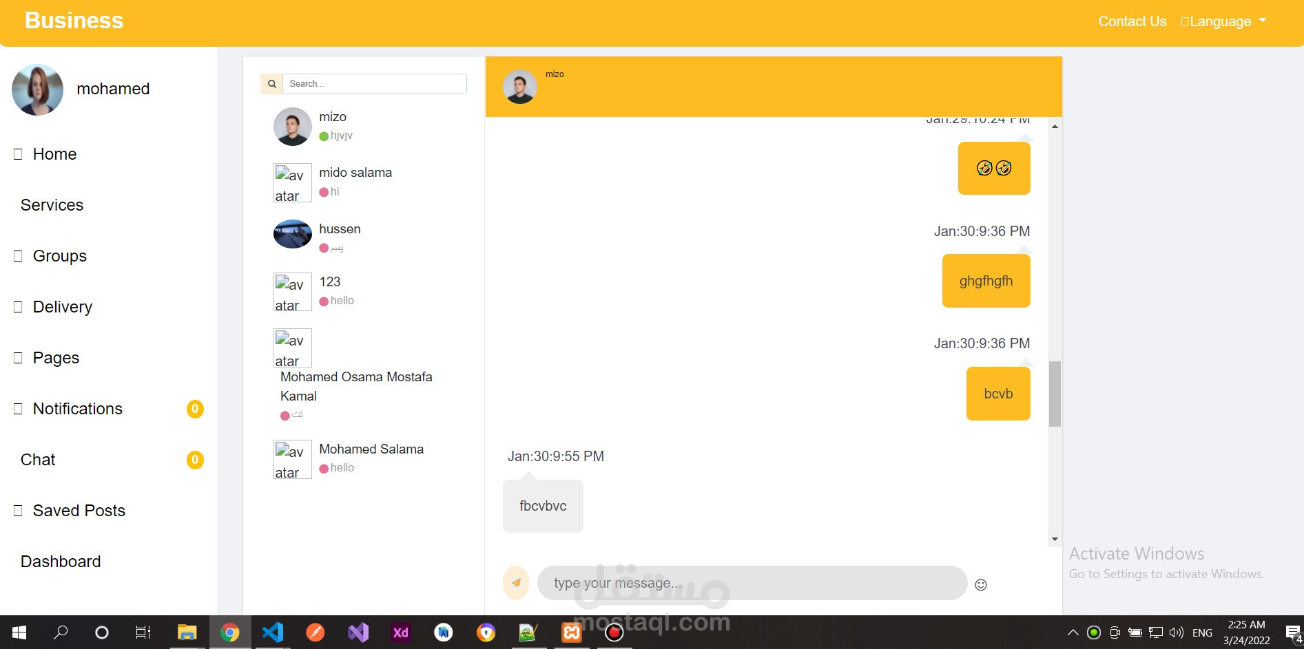 web application chat