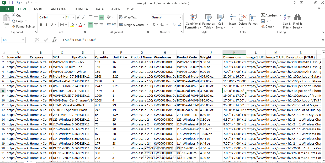 E-Commerce Product Scraping