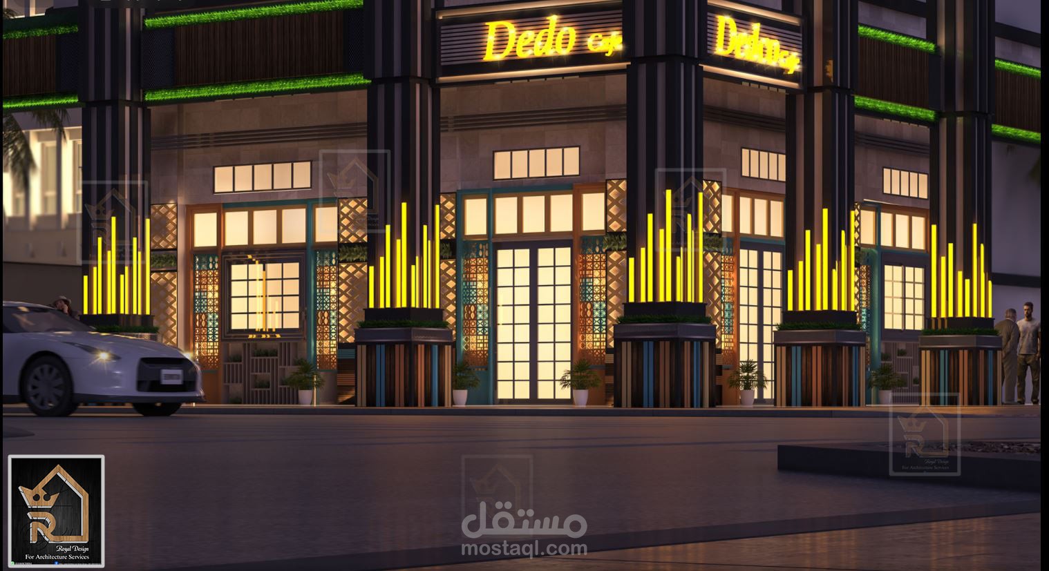 تصميم واجهة كافيه