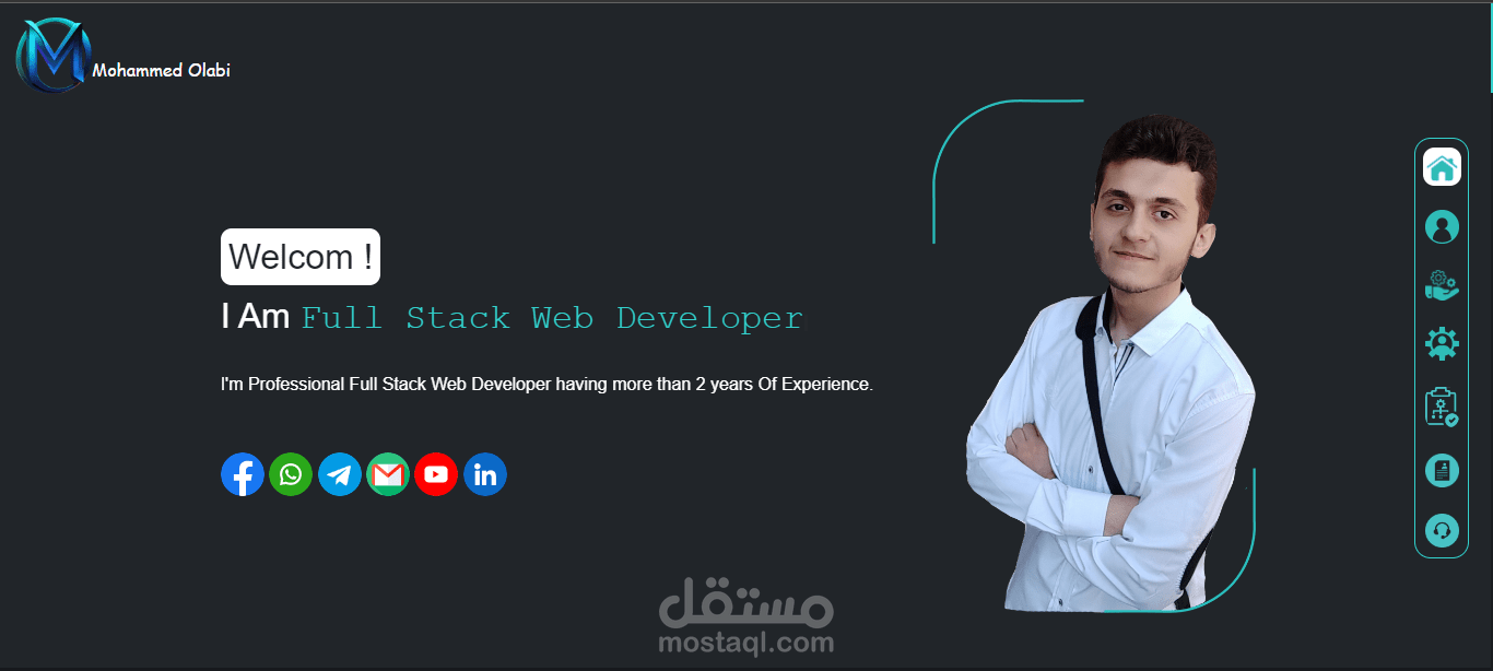 موقع portfolio شخصي بتصميم حديث ومتوافق مع جميع الشاشات