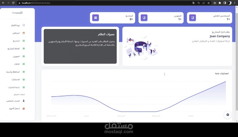 نظام ادارة مشاريع شركات المقاولات والعقار