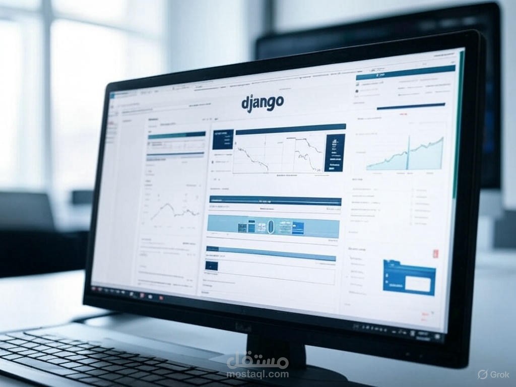 تصميم وتطوير مواقع ويب متكاملة مع لوحة تحكم مخصصة باستخدام Django.