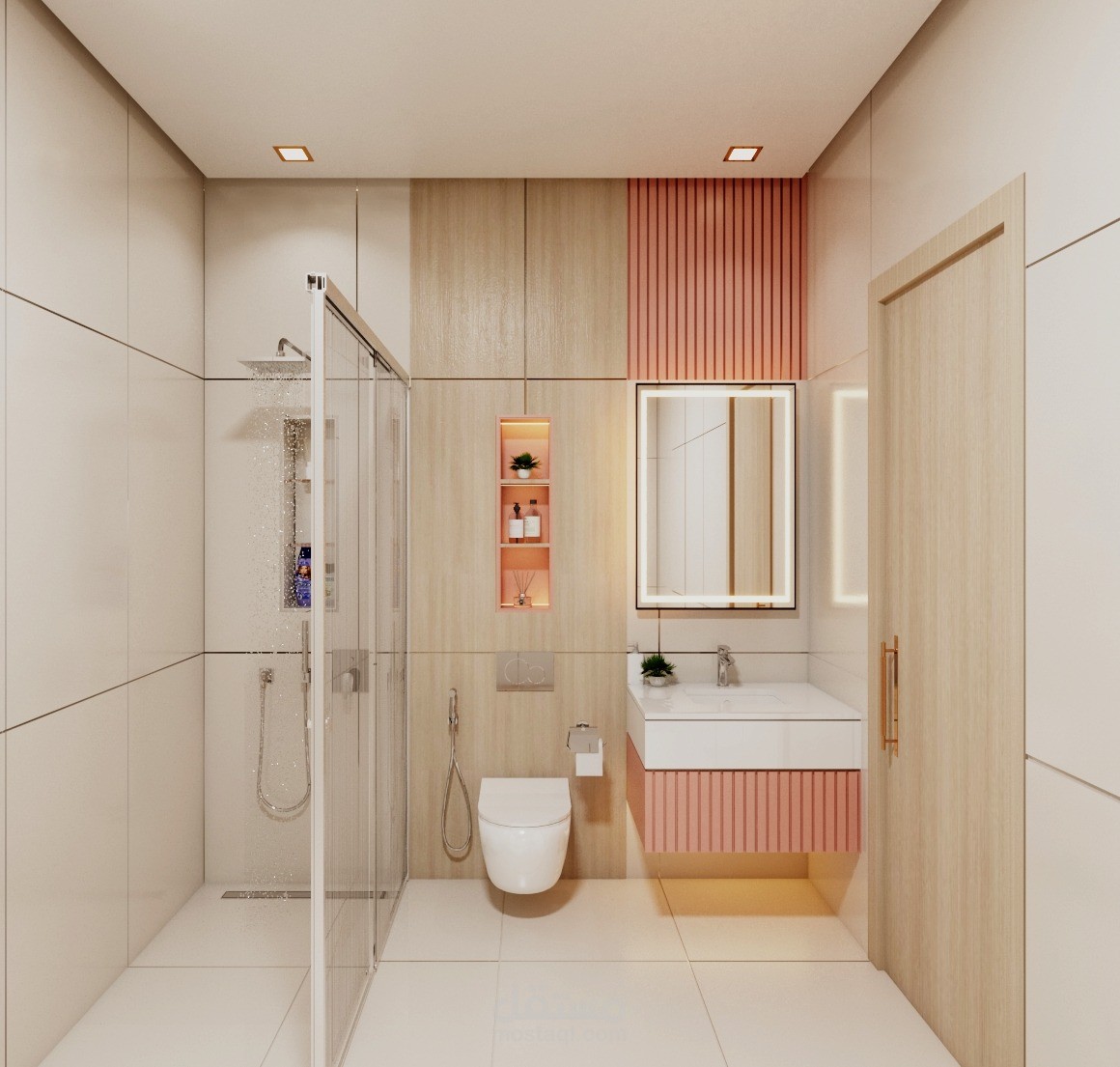 تصميم حمام البنات - قسيمة ٤٠٠ م٢ - الكويت