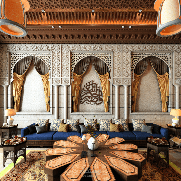 تصميم داخلي لمجلس عربي