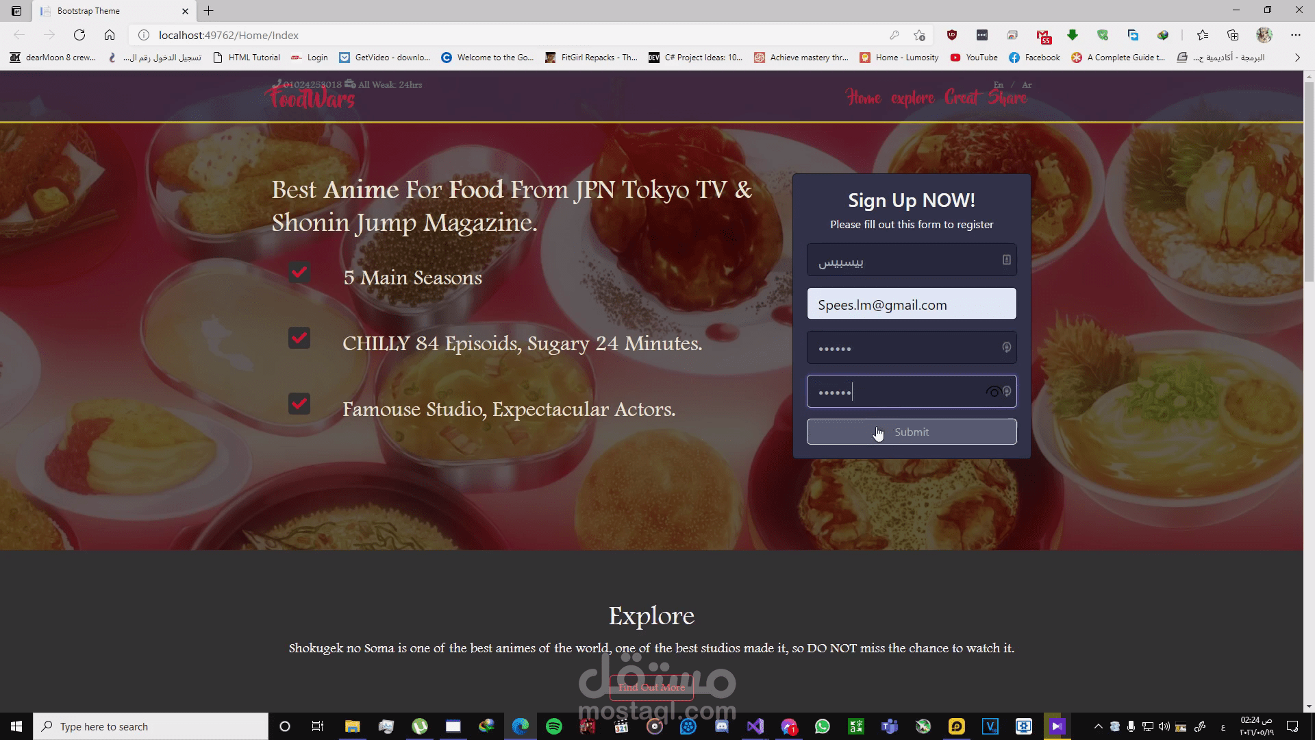 The first Practicing Landing Page using HTML5, CSS3 and Bootstrap