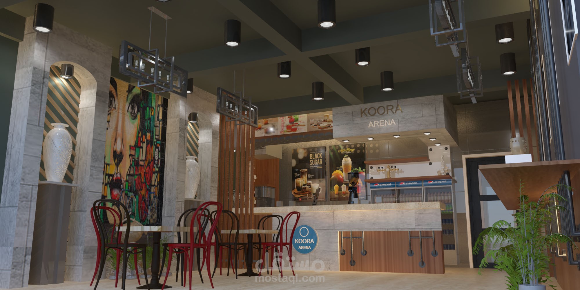 تصميم داخلي لمطعم