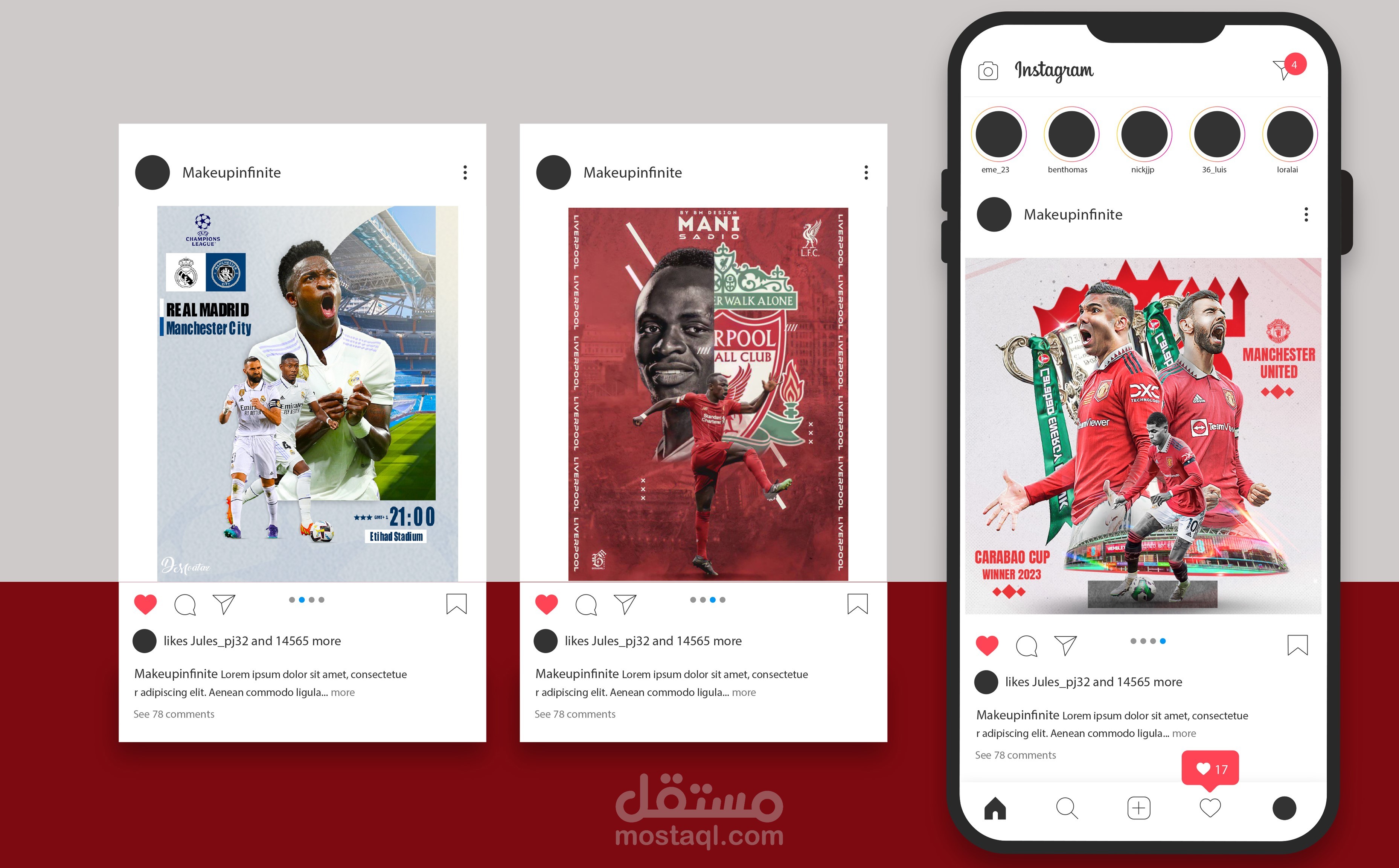 Social media design sports