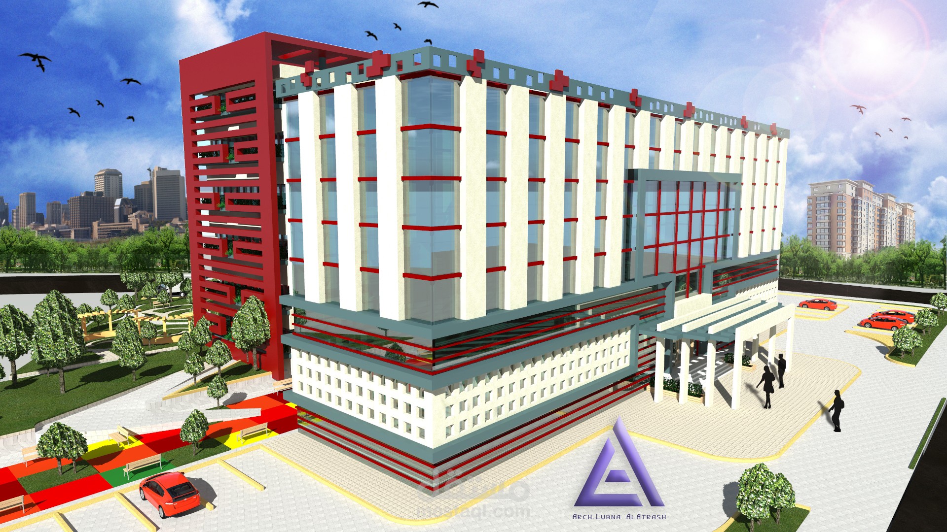 تصميم مشفى أطفال مع اللاندسكيب