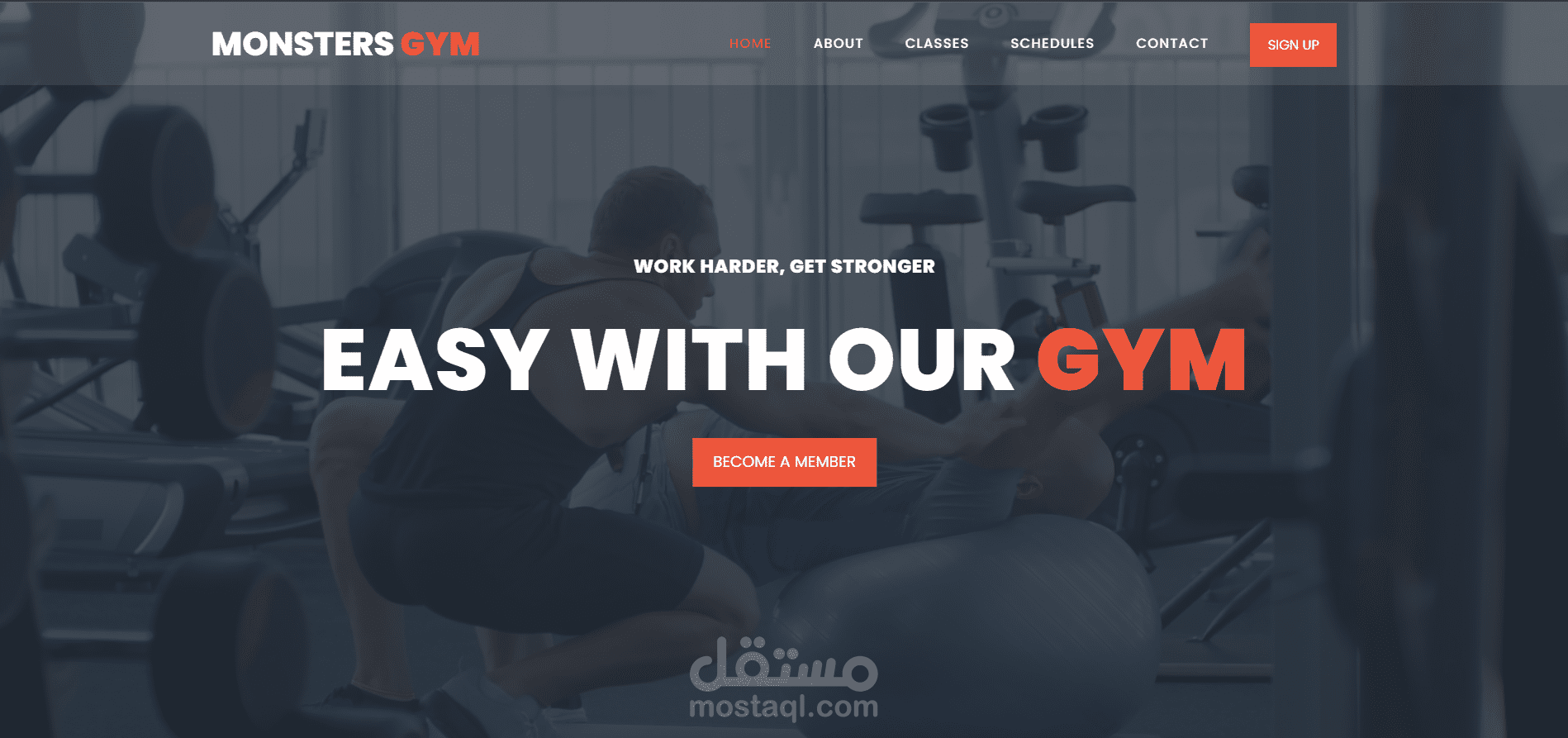 تصميم موقع Monster GYM
