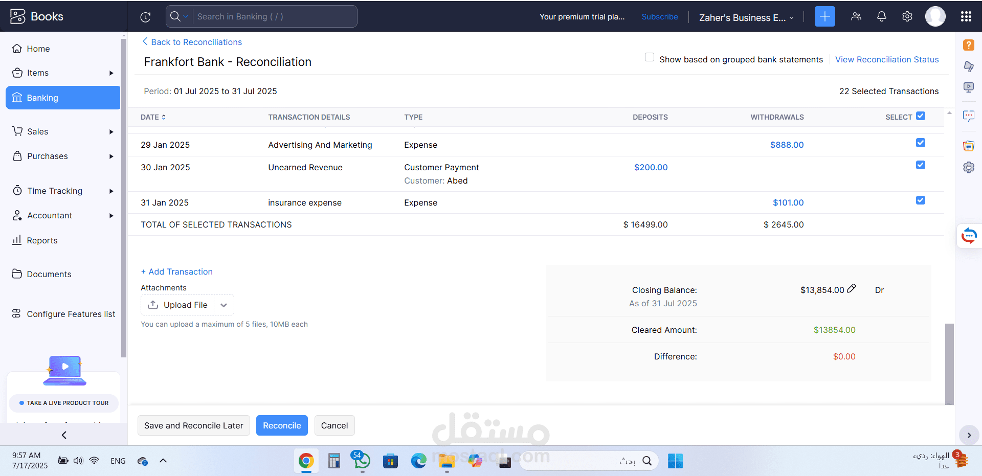 Accountant in Zoho Books
