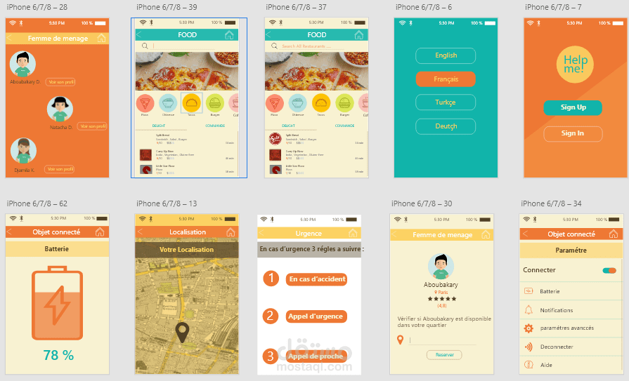 une aplication mobile ui/ux design