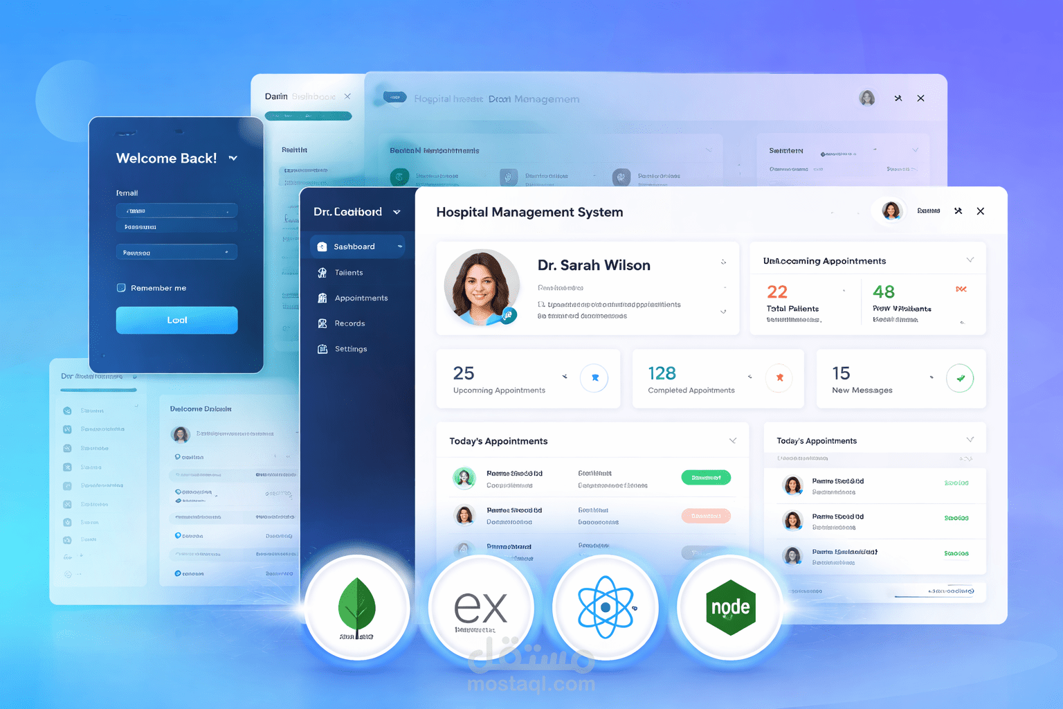 تصميم وتطوير موقع نظام إدارة مستشفى Hospital Management System (Full Stack MERN)