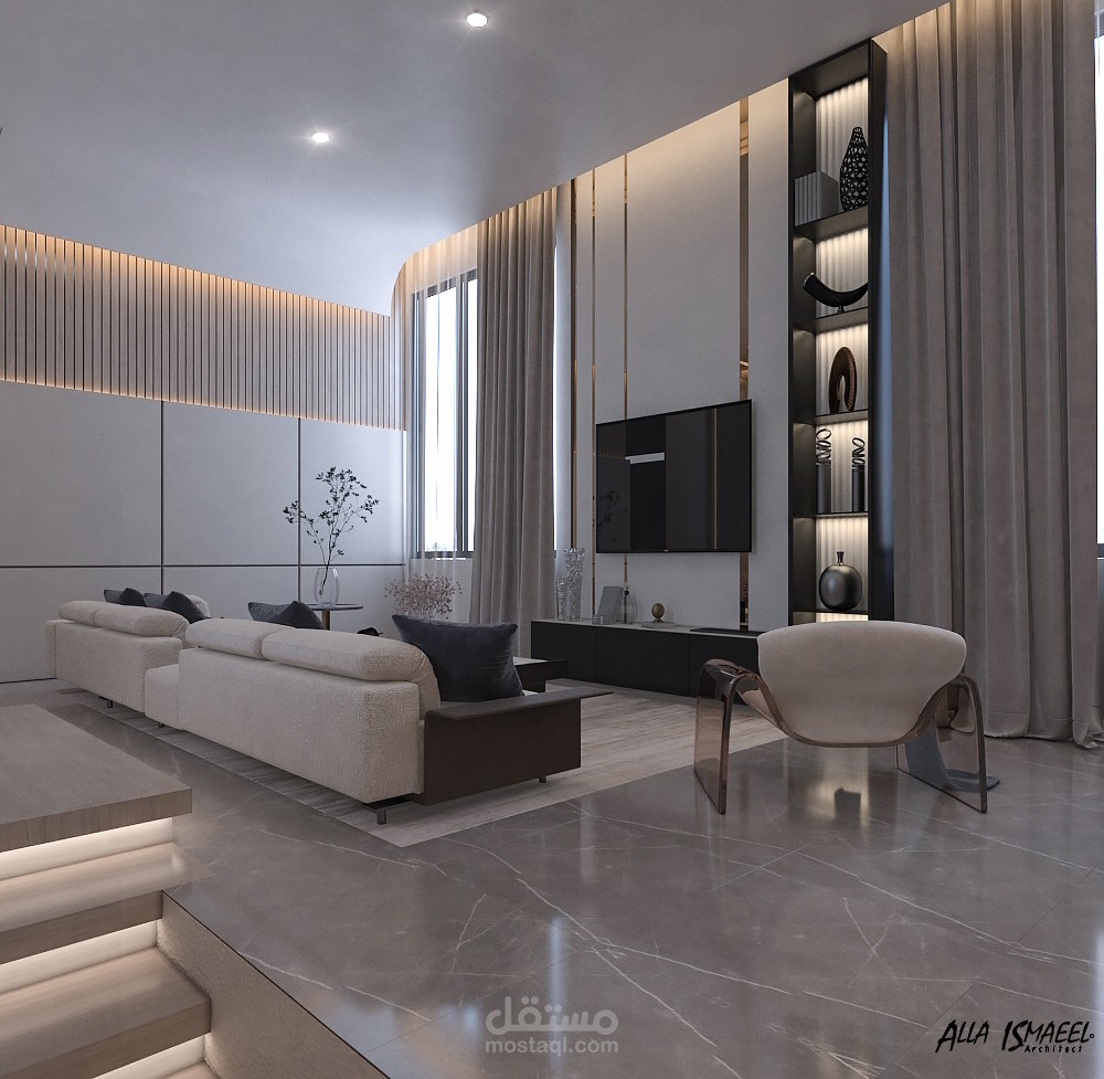 صالة معيشه ملحقة ب مكتب