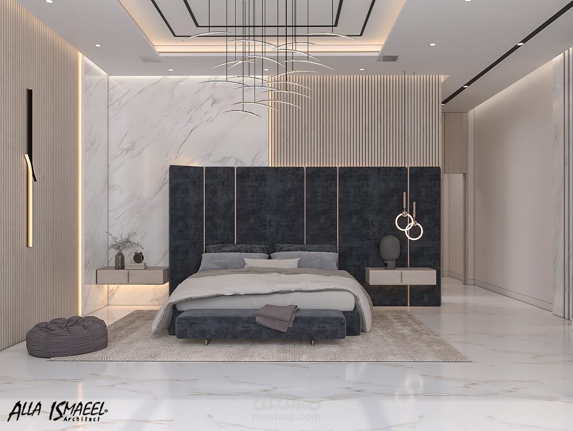 تصميم فاخر ل غرفة نوم رئيسيه