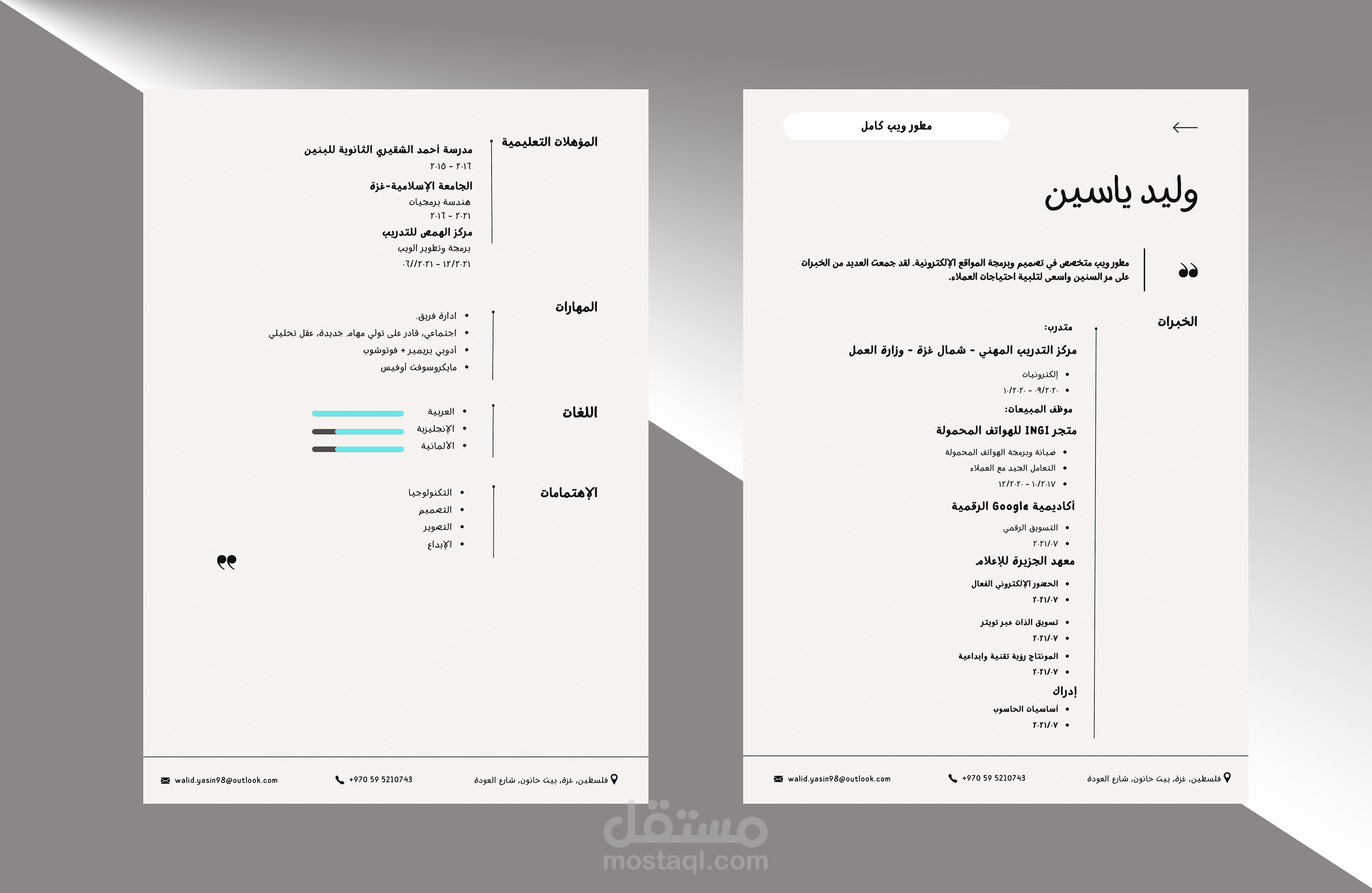 كتابة سيرة ذاتية بإحترافية عالية وتصميم جذاب باللغة العربية
