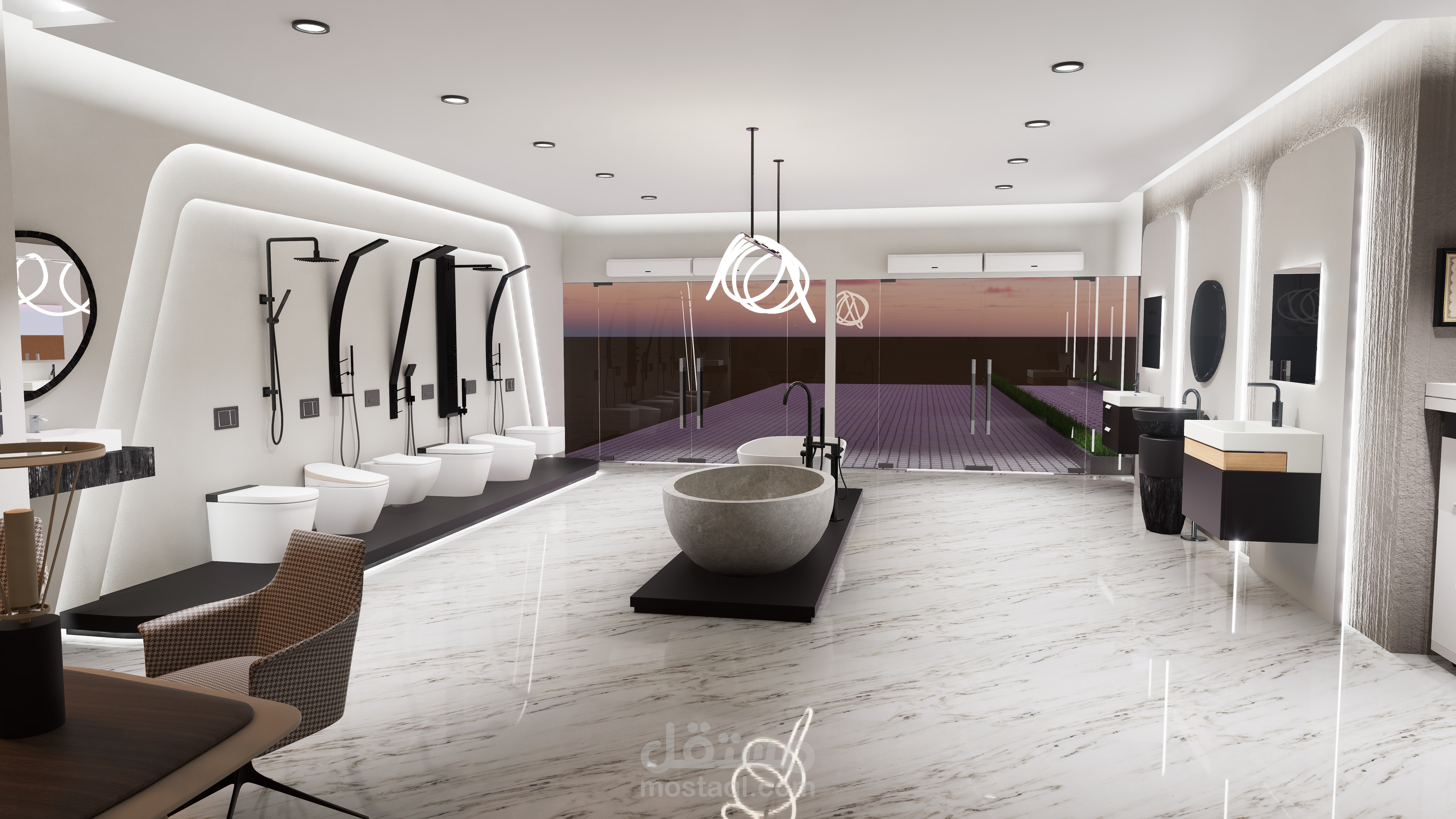 تصميم محل قطع صحية 3D