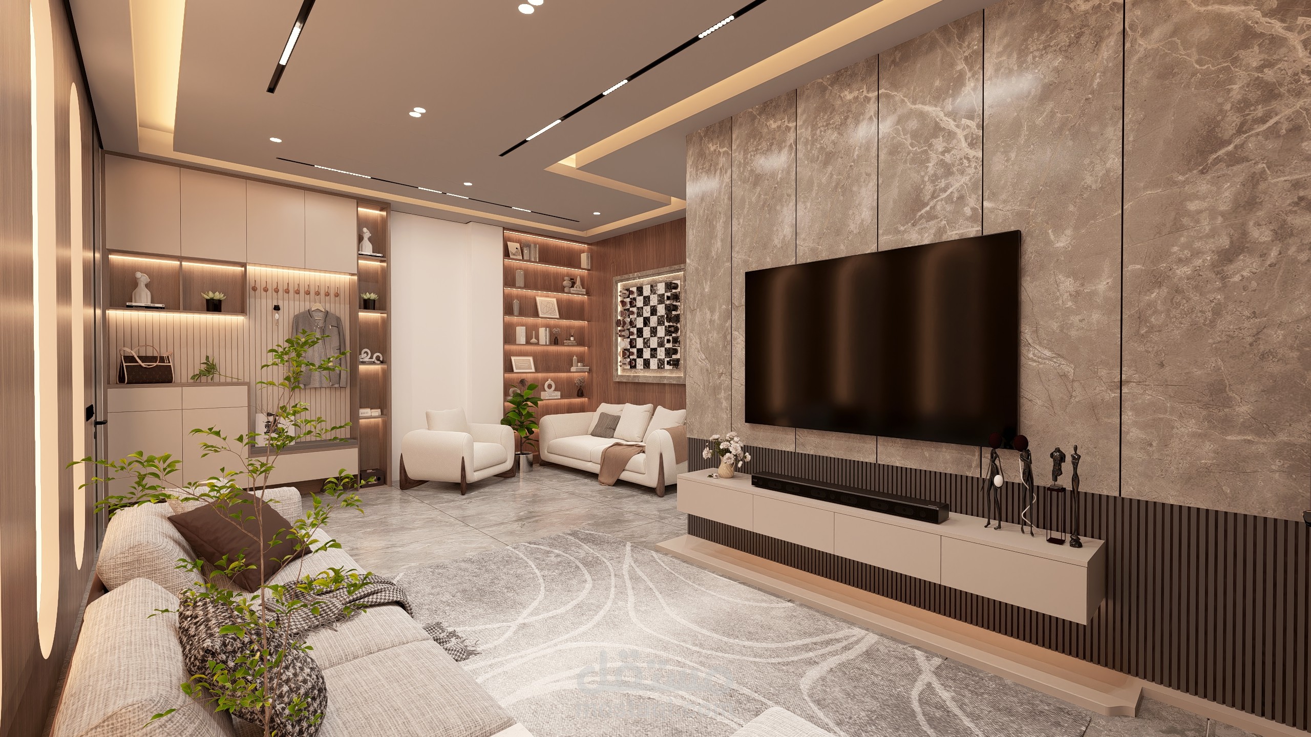 ?تصميم غرفة معيشة مودرن، بلمسة راقية وراحة لا توصف ✨