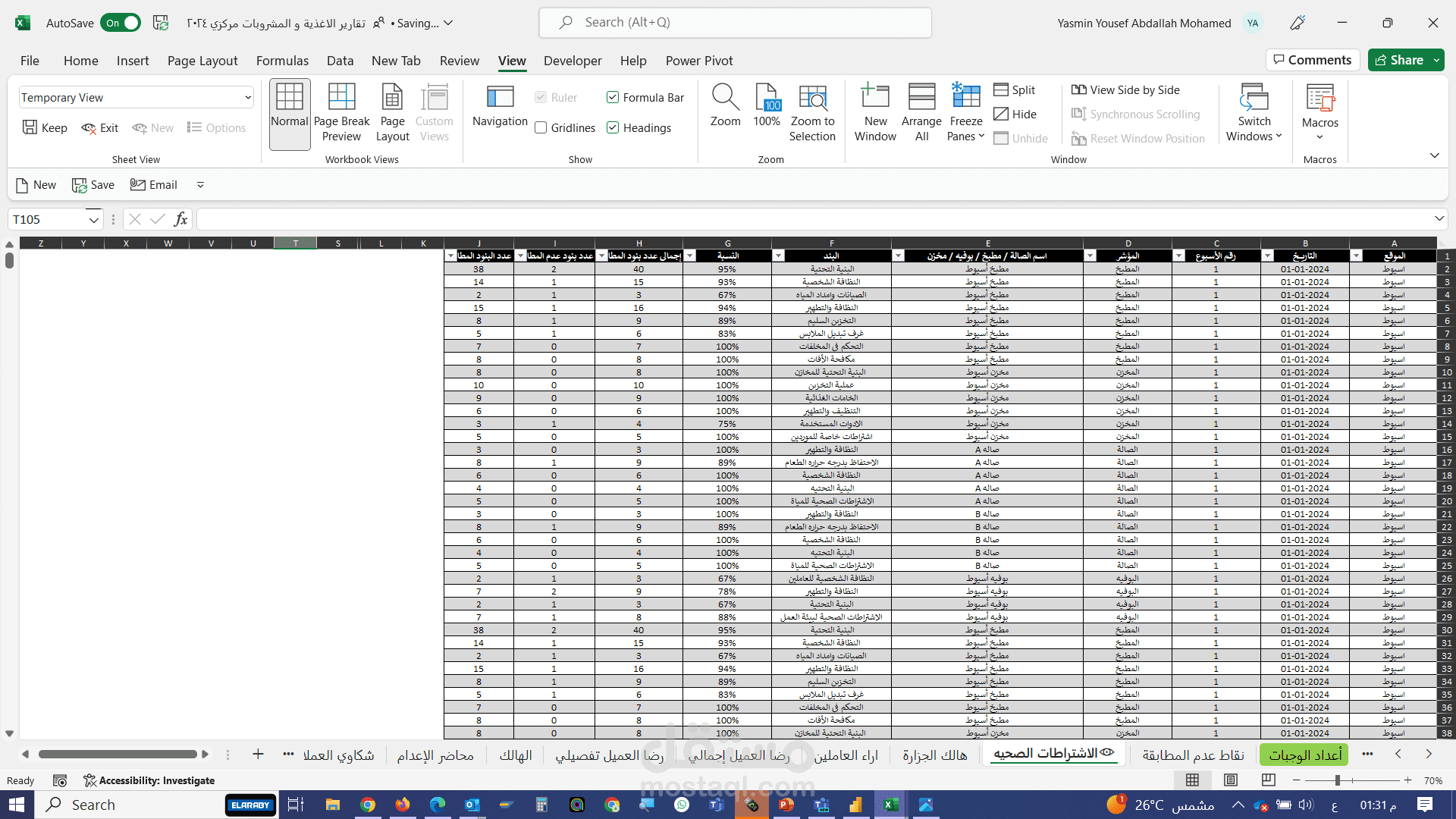 مشروع تحليل داتا اكسيل Data analysis