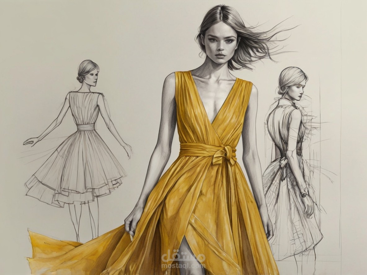 رسم تصميم أزياء