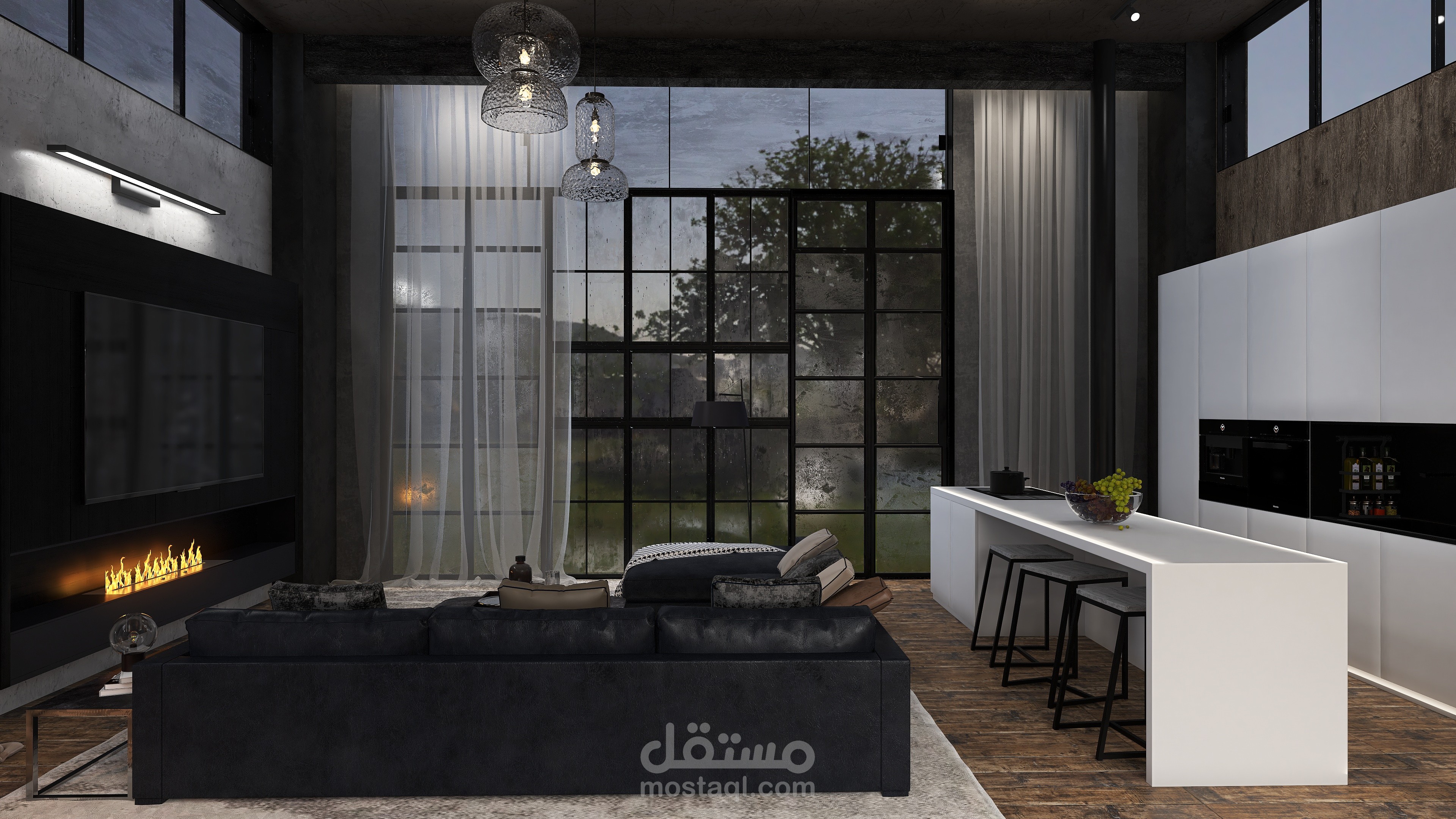 Industrial style studio design