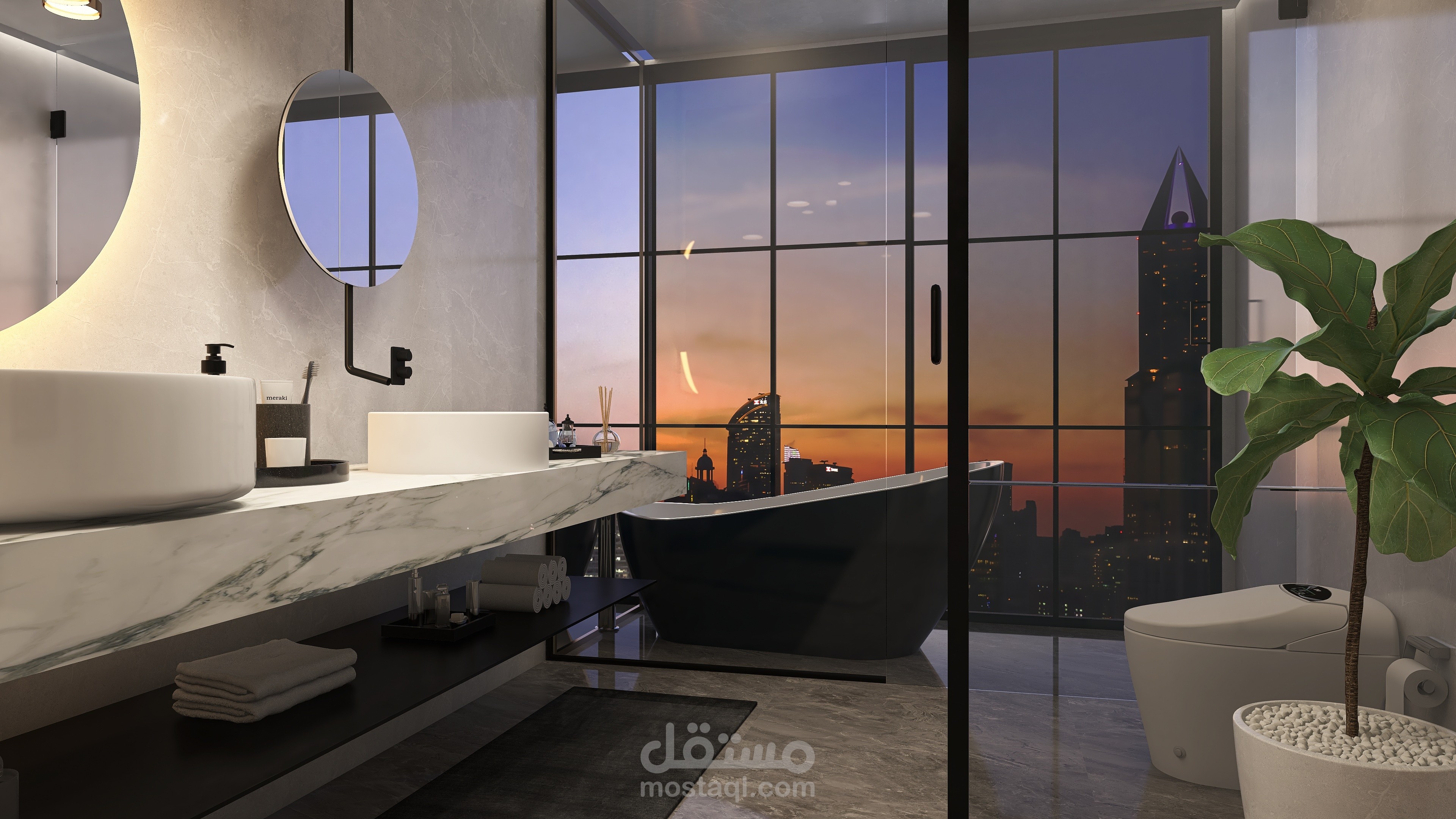 تصميم داخلي لحمام - Bathroom interior design