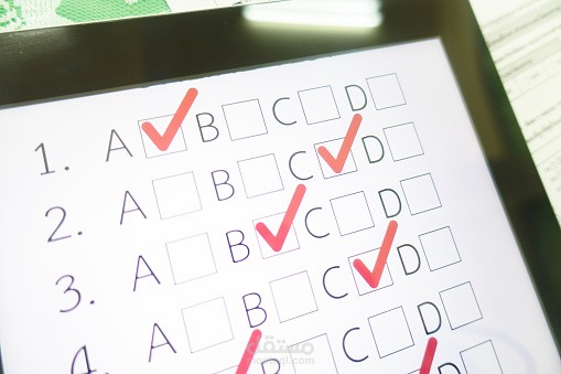 إختبار إلكتروني باللغة الإنجليزية.