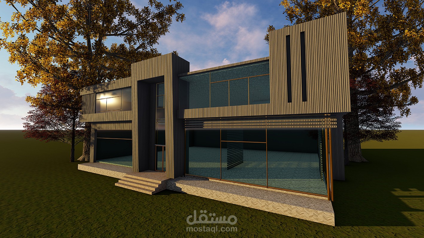 تصميم واجهات معمارية لفيلا سكنية