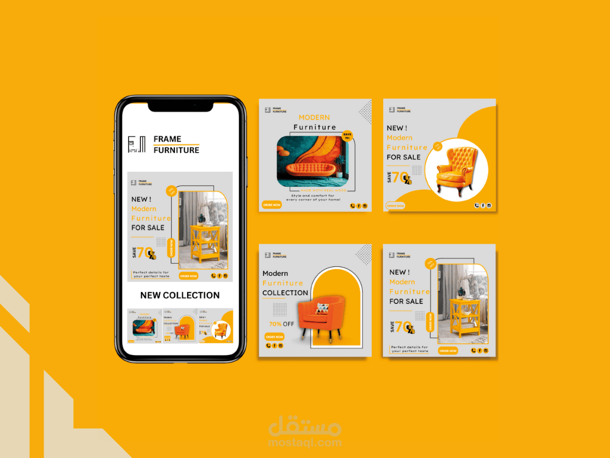 Modern Furniture Company Social Media branding & logo design